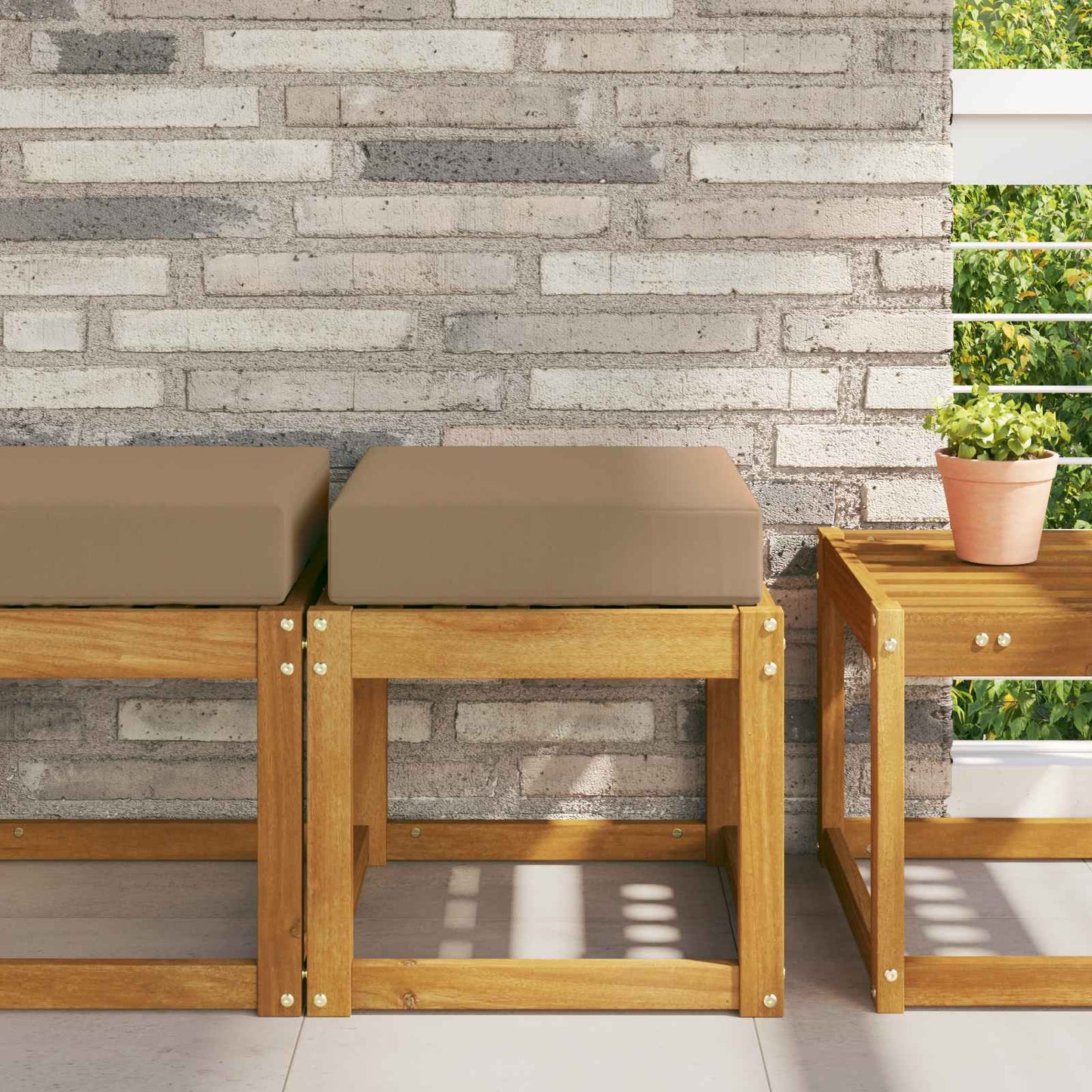 Buiten Zitkussen Taupe 40 x 40 x 8 cm 100% Polyester is nu te koop bij PeponiXL, paradijselijk wonen!