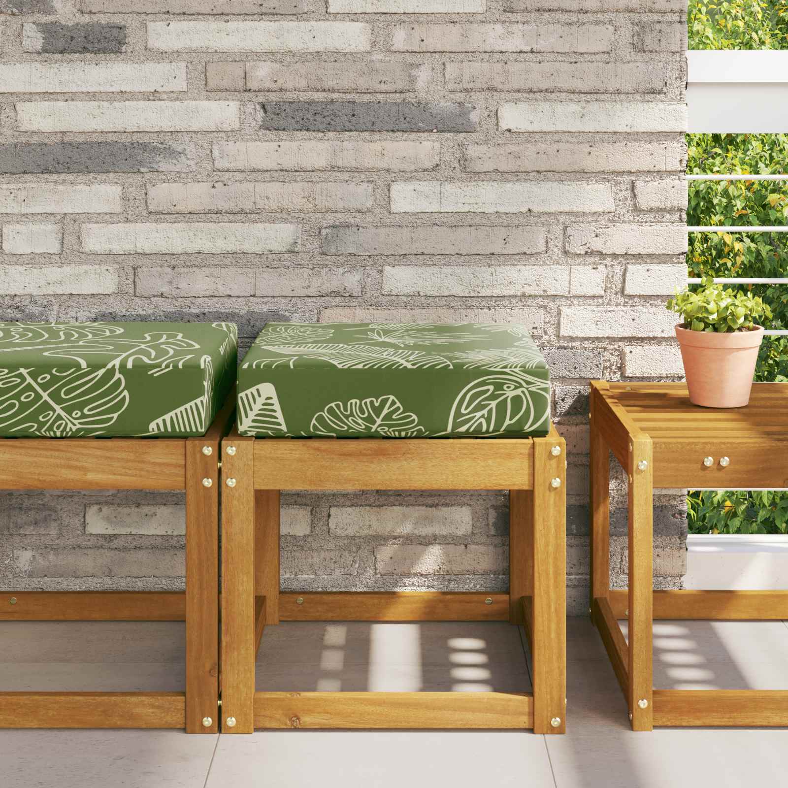 Buiten Zitkussen Groene Bladeren 40 x 40 x 8 cm 100% Polyester is nu te koop bij PeponiXL, paradijselijk wonen!