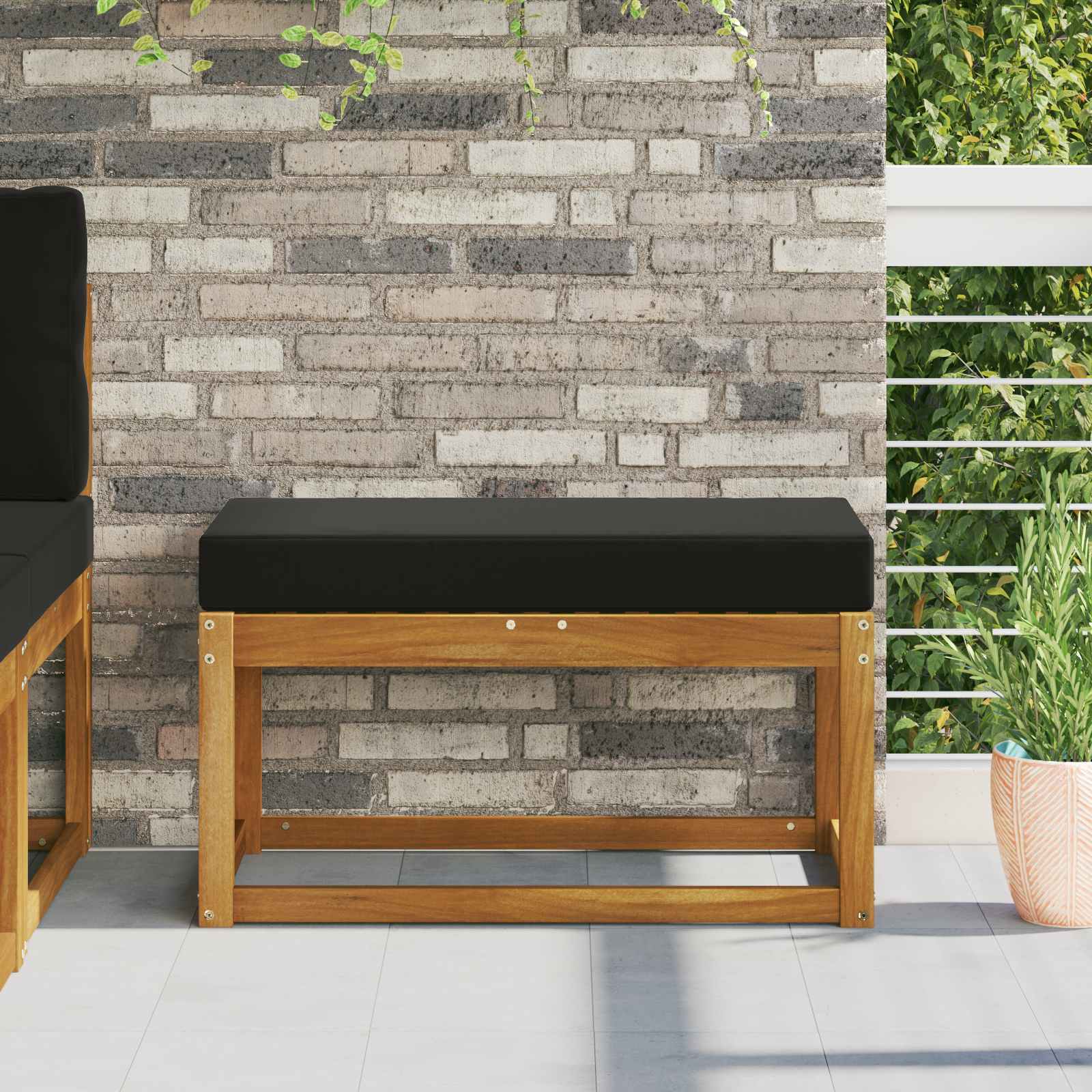 Buiten Zitkussen Zwart 80 x 40 x 8 cm 100% Polyester is nu te koop bij PeponiXL, paradijselijk wonen!