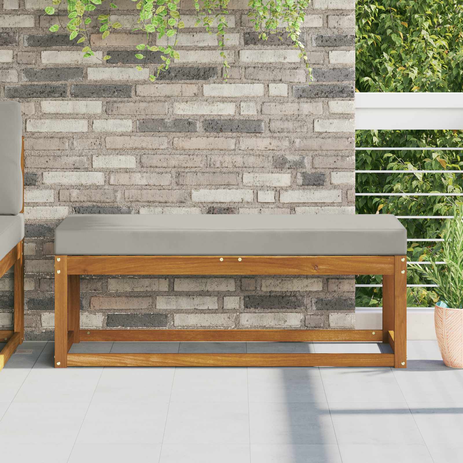 Buiten Zitkussen Grijs 111,5 x 40 x 8 cm 100% Polyester is nu te koop bij PeponiXL, paradijselijk wonen!