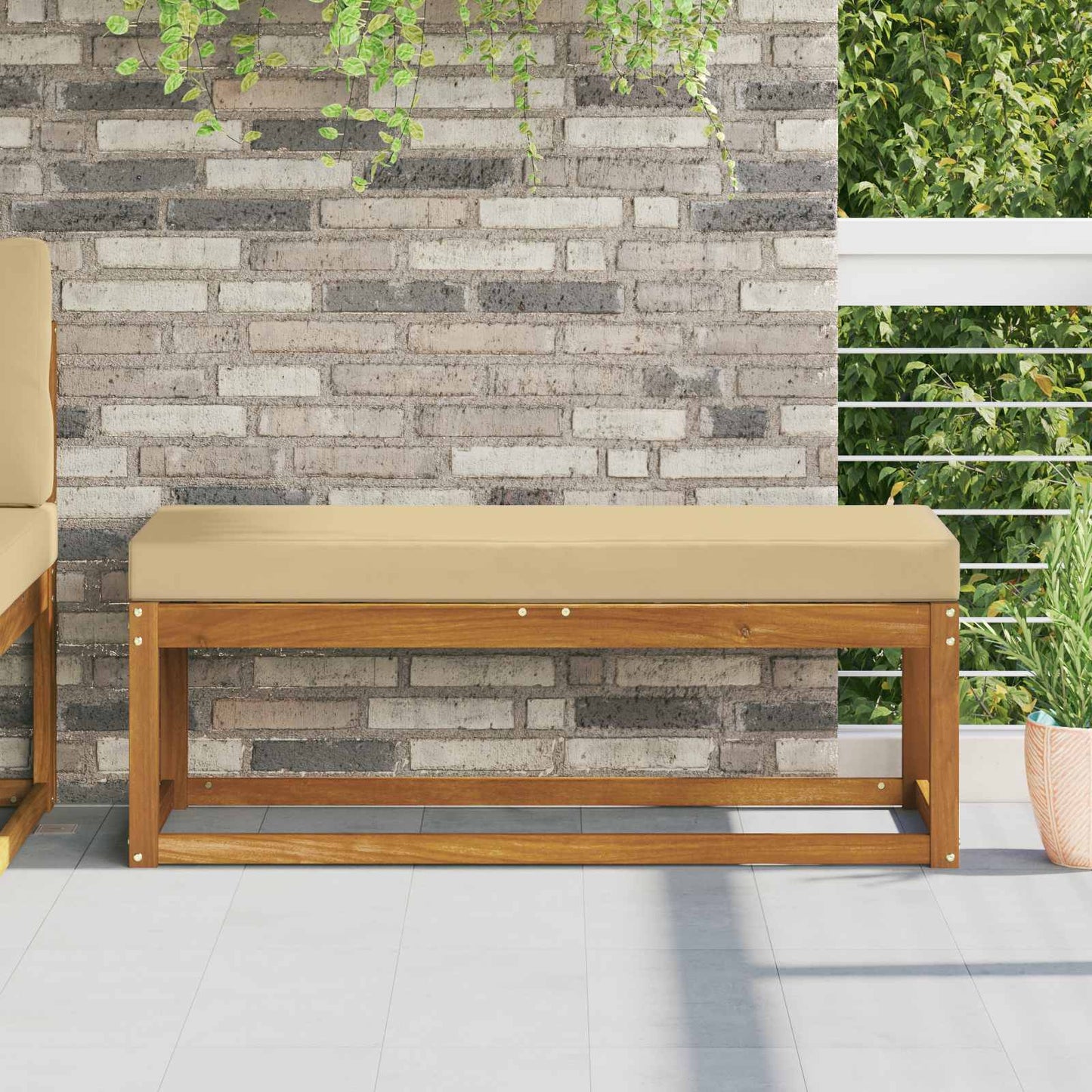 Buiten Zitkussen Beige 115 x 40 x 8 cm 100% Polyester is nu te koop bij PeponiXL, paradijselijk wonen!