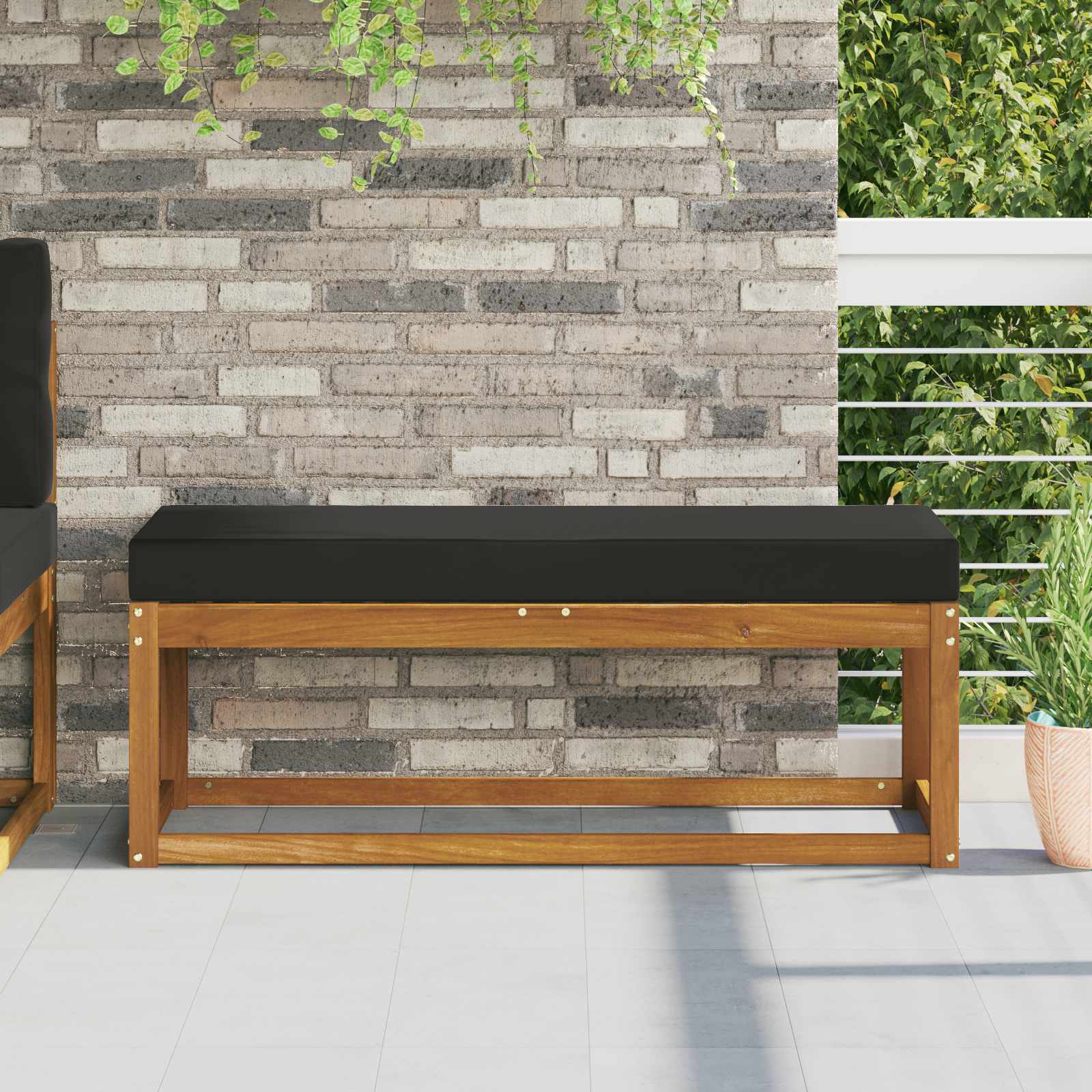 Buiten Zitkussen Zwart 111,5 x 40 x 8 cm 100% Polyester is nu te koop bij PeponiXL, paradijselijk wonen!
