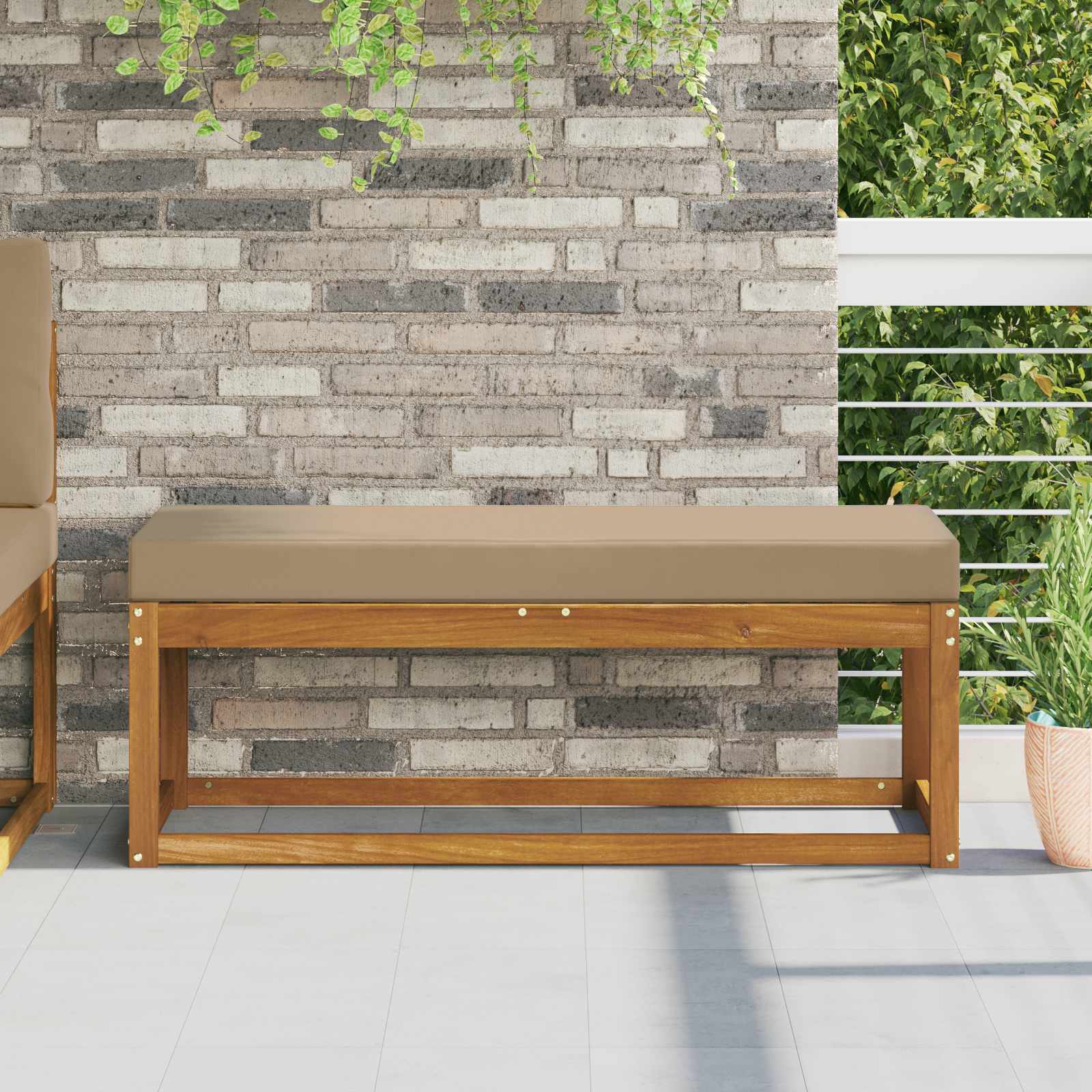 Buiten Zitkussen Taupe 111,5 x 40 x 8 cm 100% Polyester is nu te koop bij PeponiXL, paradijselijk wonen!