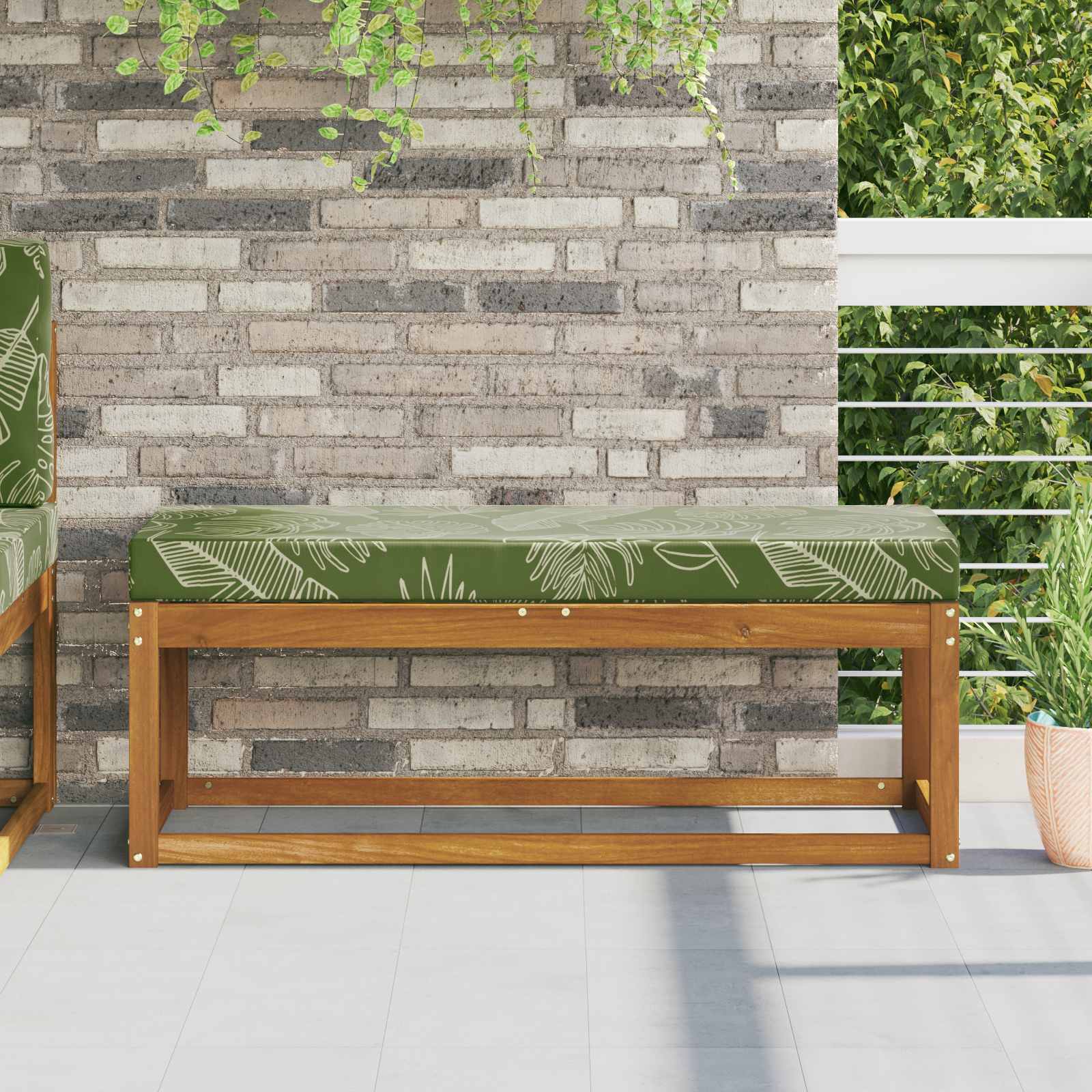 Buiten Zitkussen Groene Bladeren 111,5 x 40 x 8 cm is nu te koop bij PeponiXL, paradijselijk wonen!
