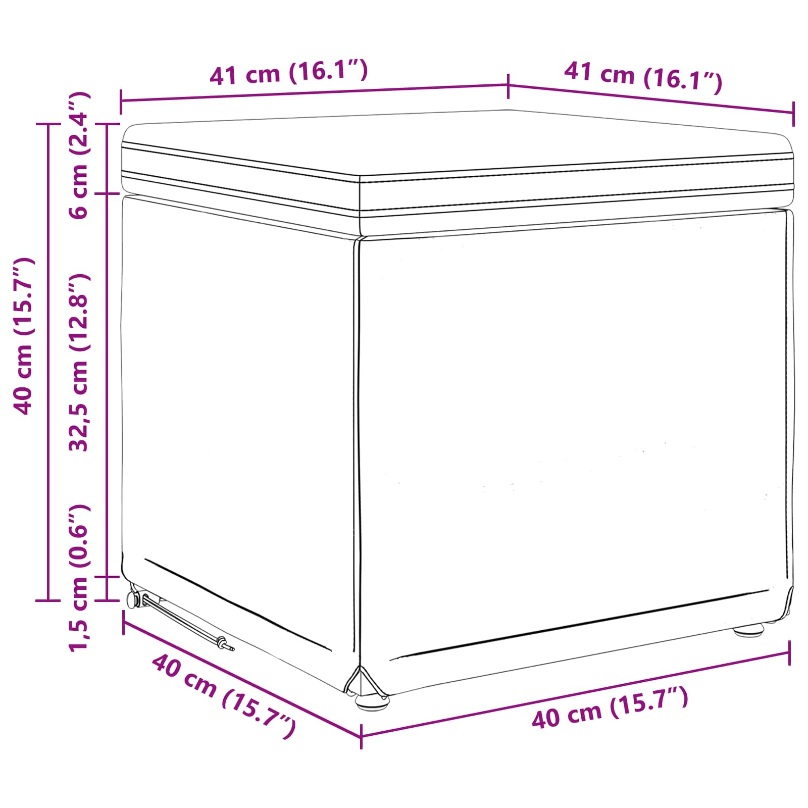 Kruk Blauw 41 x 41 x 40 cm Stof en Geëngineerd Hout is nu te koop bij PeponiXL, paradijselijk wonen!