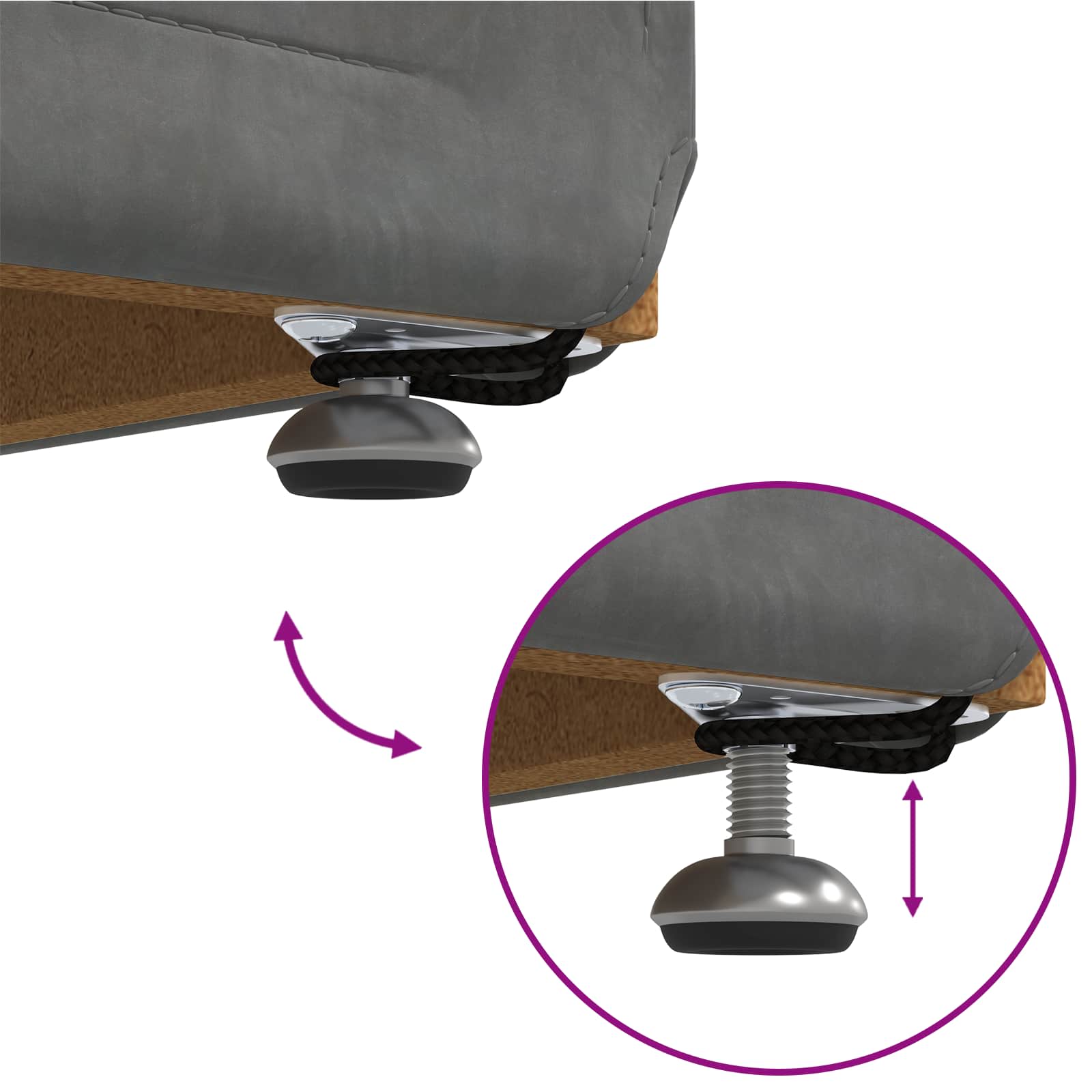 Kruk Donkergrijs 41 x 41 x 40 cm Velvet en Gefabriceerd Hout is nu te koop bij PeponiXL, paradijselijk wonen!