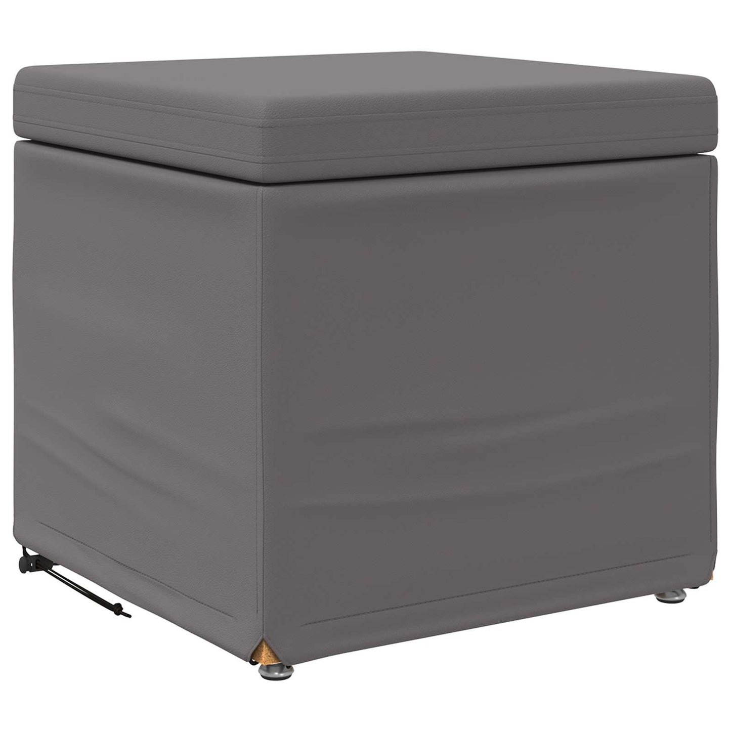 Kruk Grijs 41 x 41 x 40 cm Nepleer en Gefabriceerd Hout is nu te koop bij PeponiXL, paradijselijk wonen!