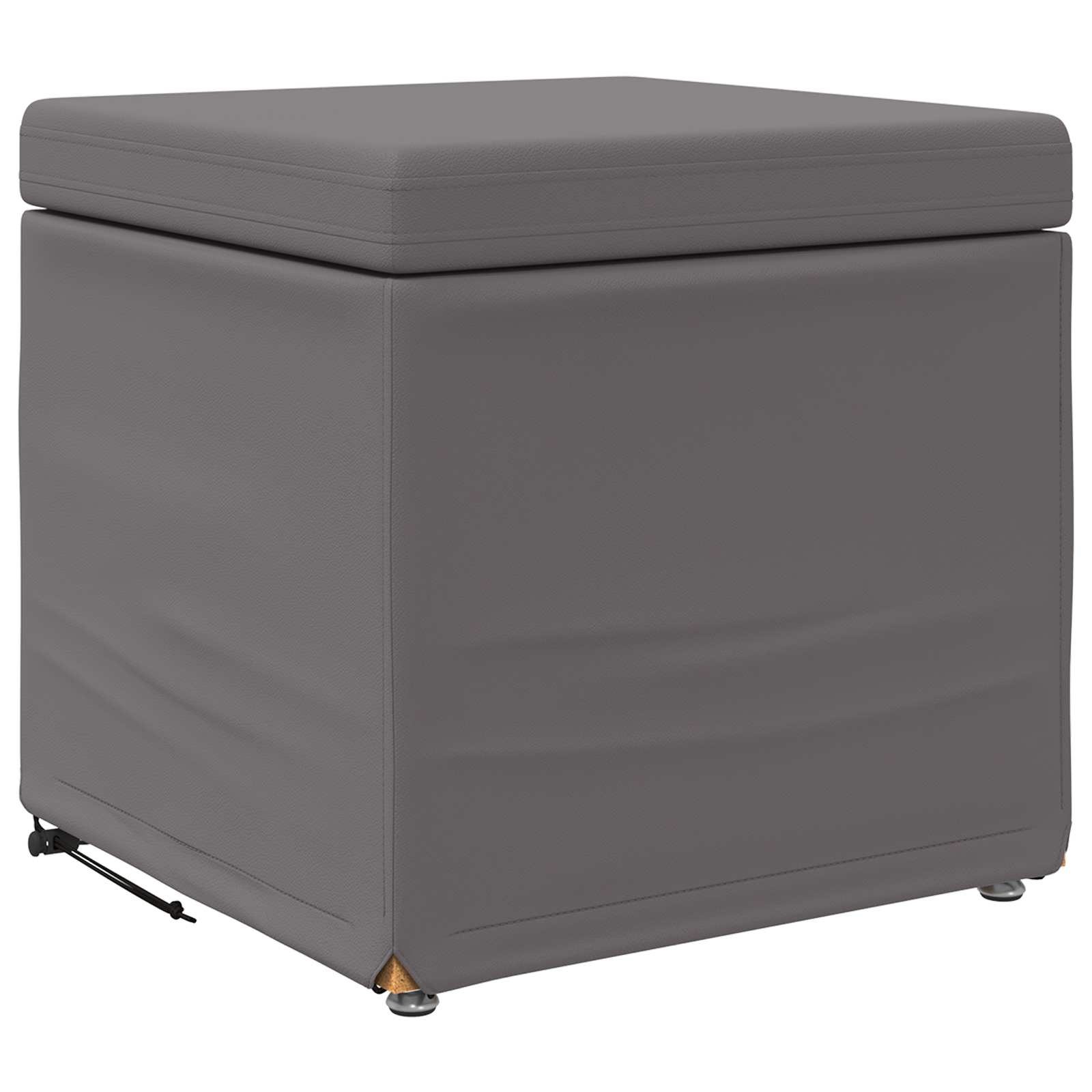 Kruk Grijs 41 x 41 x 40 cm Nepleer en Gefabriceerd Hout is nu te koop bij PeponiXL, paradijselijk wonen!