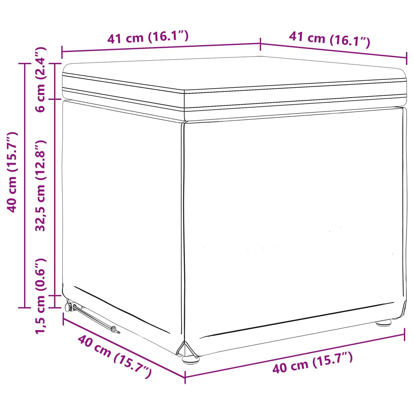 Kruk Grijs 41 x 41 x 40 cm Nepleer en Gefabriceerd Hout is nu te koop bij PeponiXL, paradijselijk wonen!