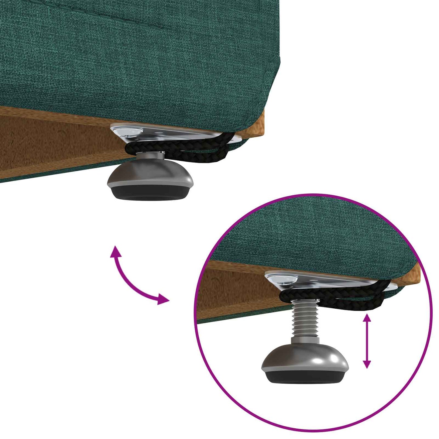 Kruk Donkergroen 61 x 41 x 40 cm Stof en Geëngineerd Hout is nu te koop bij PeponiXL, paradijselijk wonen!