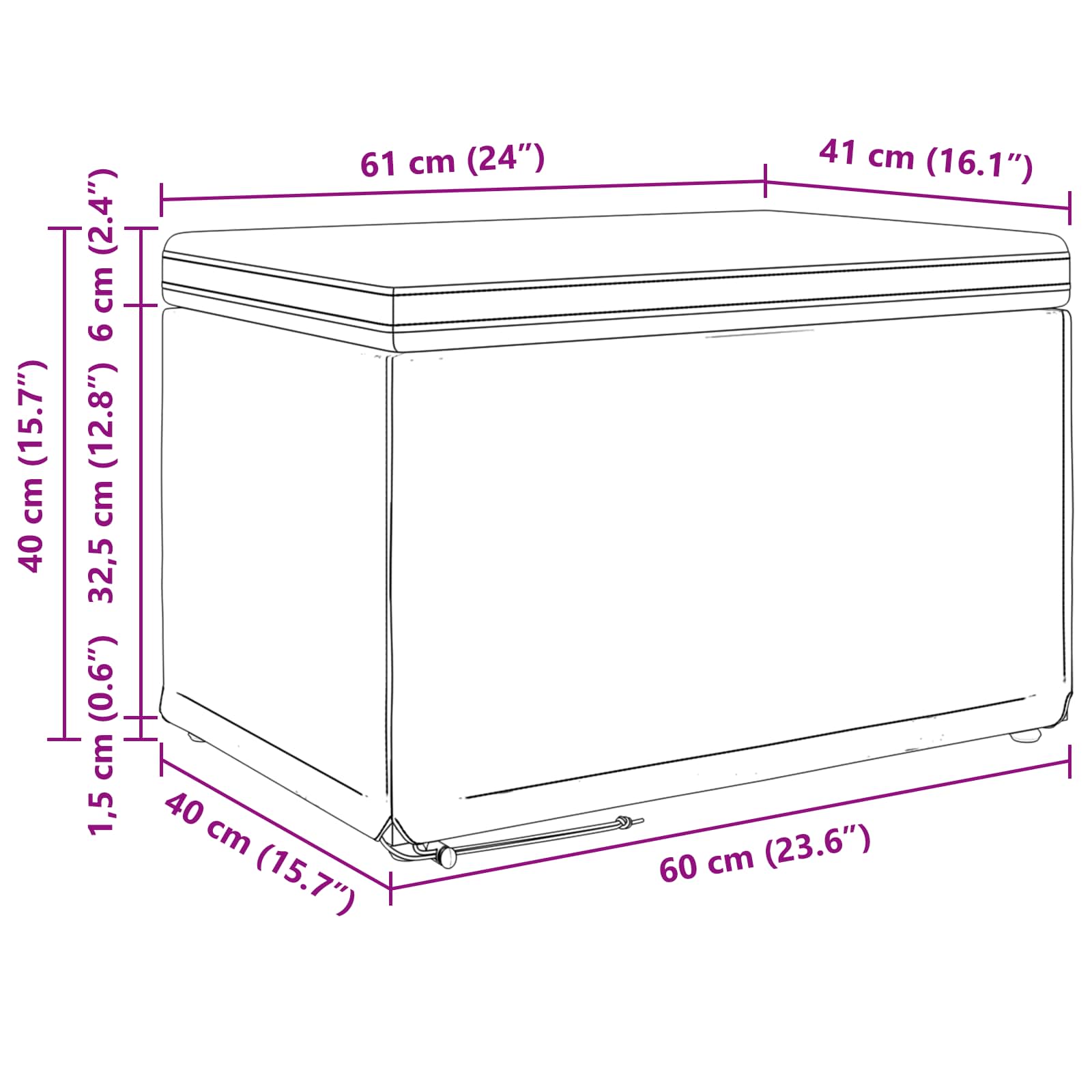 Kruk Donkergroen 61 x 41 x 40 cm Stof en Geëngineerd Hout is nu te koop bij PeponiXL, paradijselijk wonen!