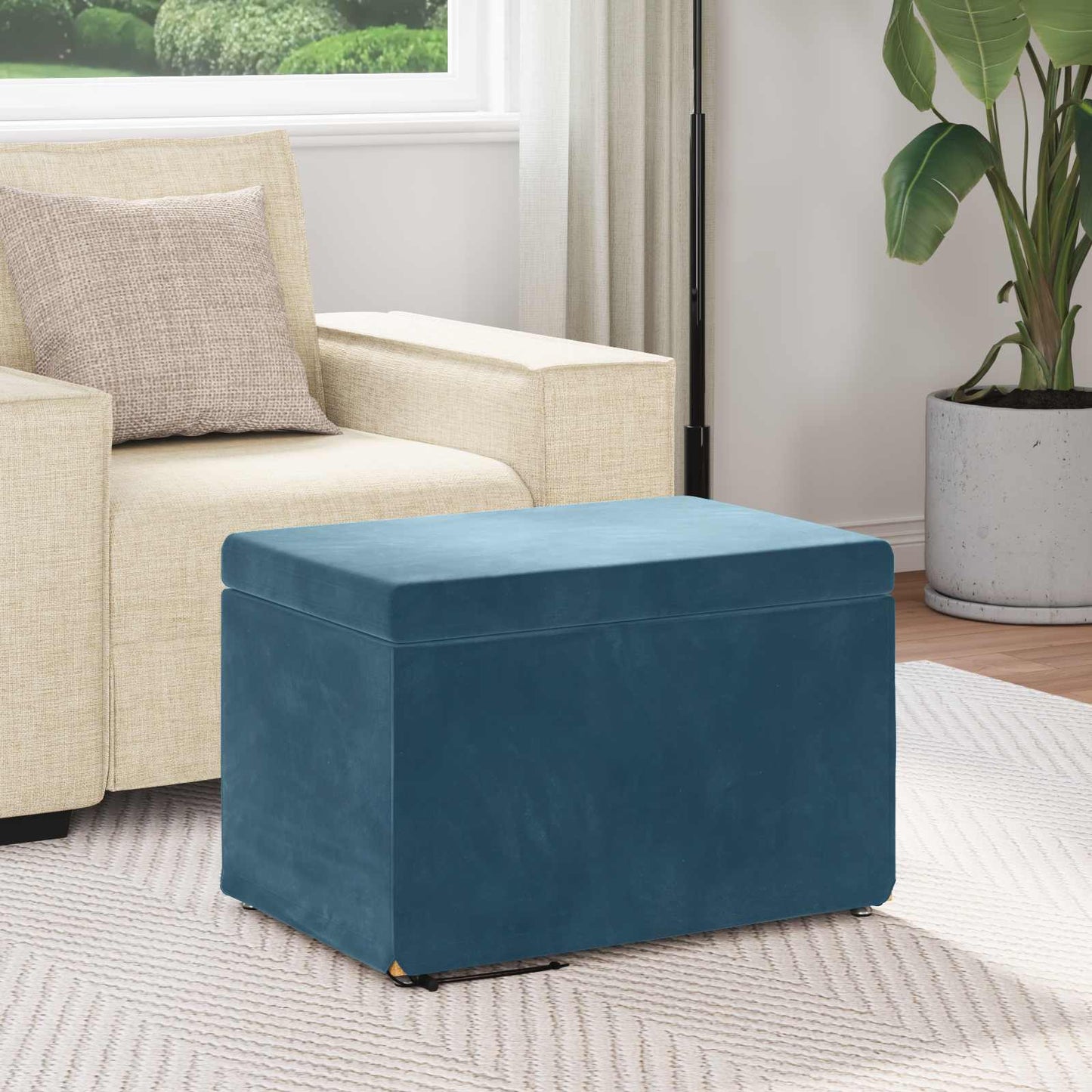 Kruk Blauw 61 x 41 x 40 cm Velvet en Gefabriceerd Hout is nu te koop bij PeponiXL, paradijselijk wonen!