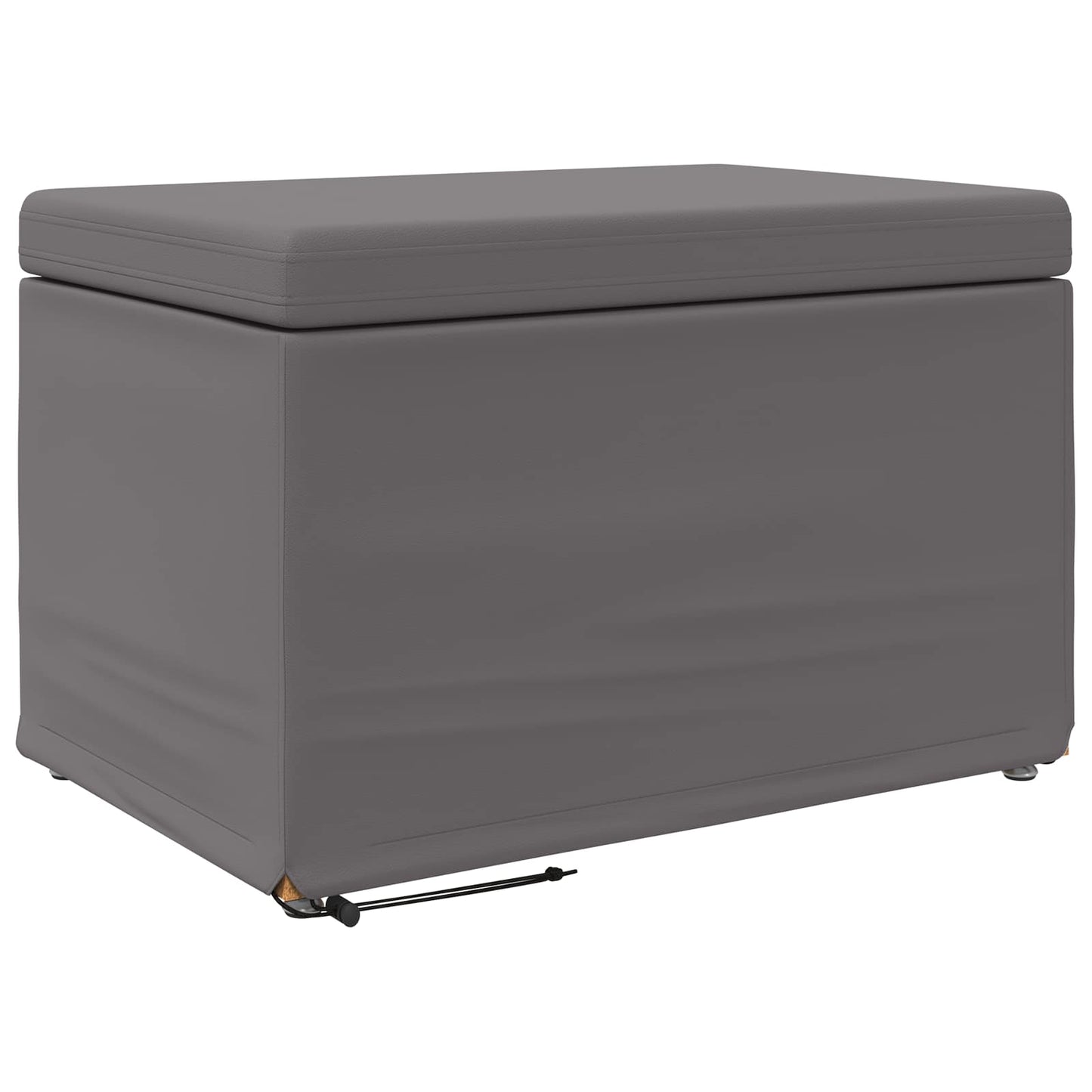 Kruk Grijs 61 x 41 x 40 cm Nepleer en Gefabriceerd Hout is nu te koop bij PeponiXL, paradijselijk wonen!