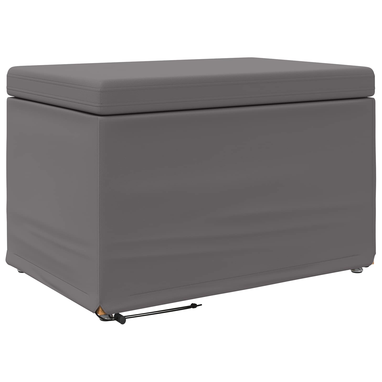 Kruk Grijs 61 x 41 x 40 cm Nepleer en Gefabriceerd Hout is nu te koop bij PeponiXL, paradijselijk wonen!