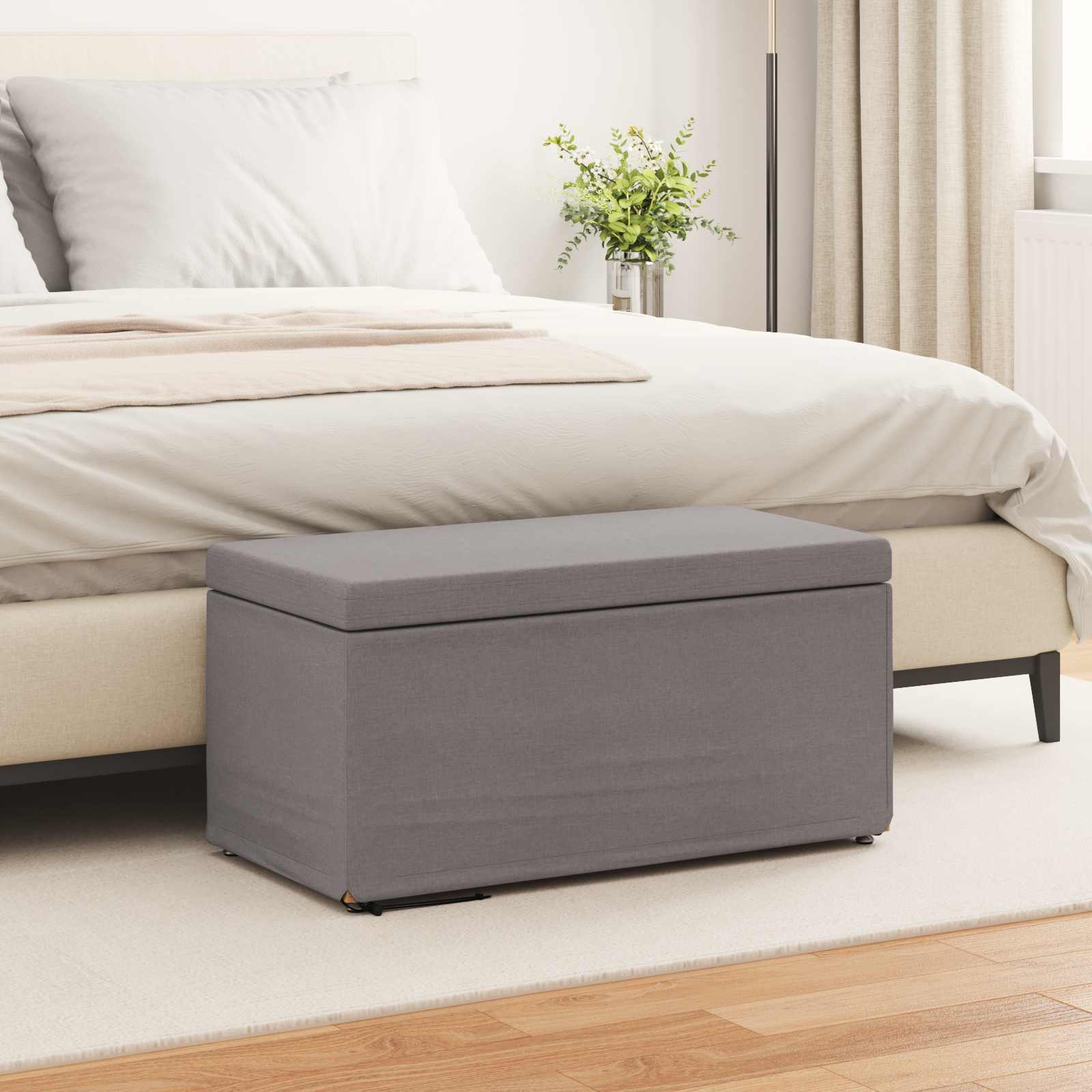 Kruk Taupe 81 x 41 x 40 cm Stof en Geëngineerd Hout is nu te koop bij PeponiXL, paradijselijk wonen!