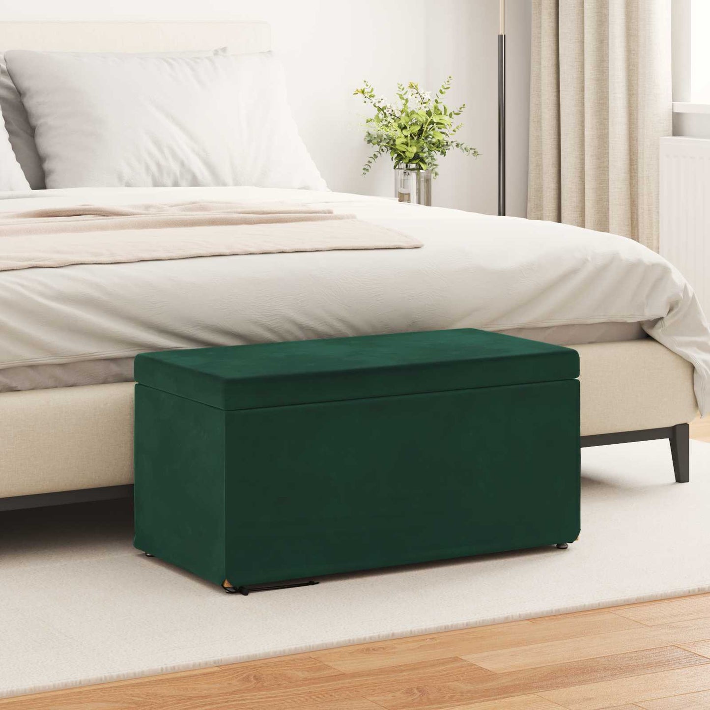 Kruk Donkergroen 81 x 41 x 40 cm Velvet en Gefabriceerd Hout is nu te koop bij PeponiXL, paradijselijk wonen!