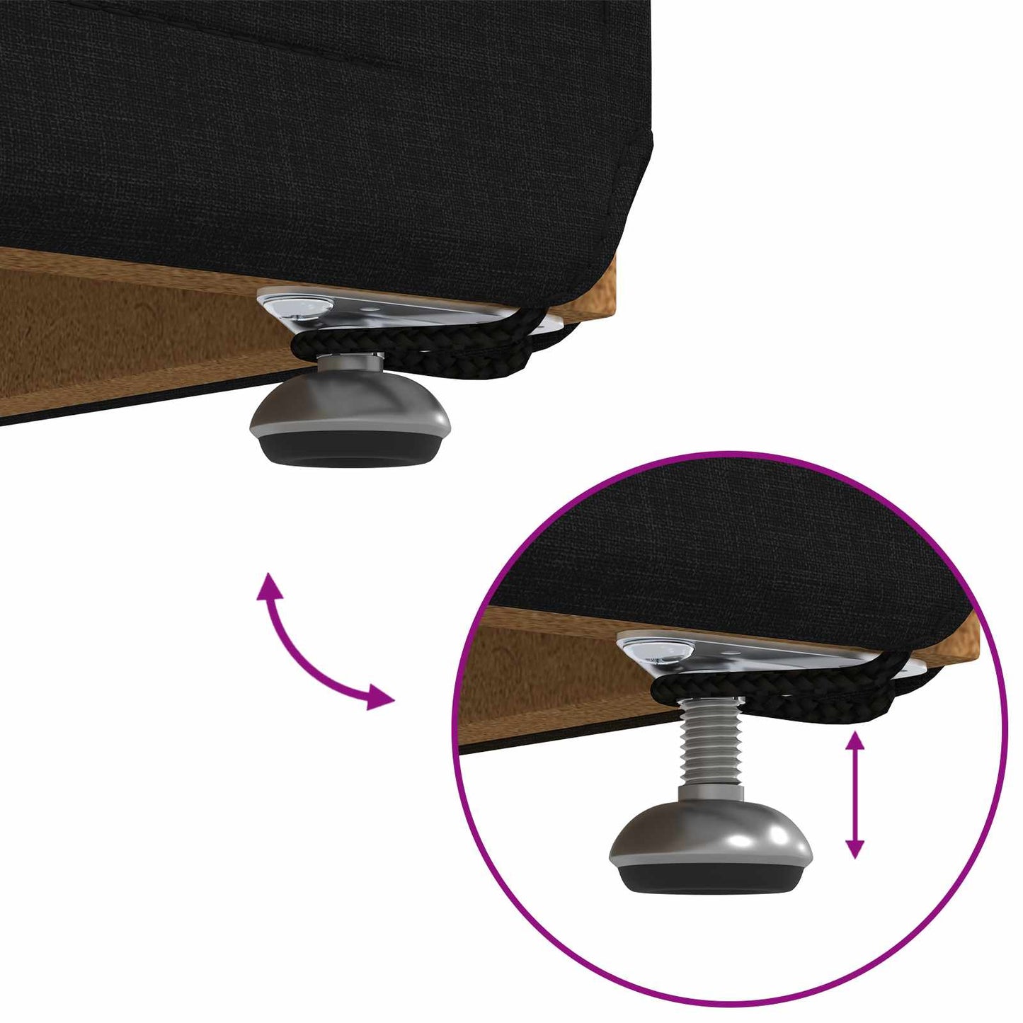 Kruk Zwart 101 x 41 x 40 cm Stof en Geëngineerd Hout is nu te koop bij PeponiXL, paradijselijk wonen!