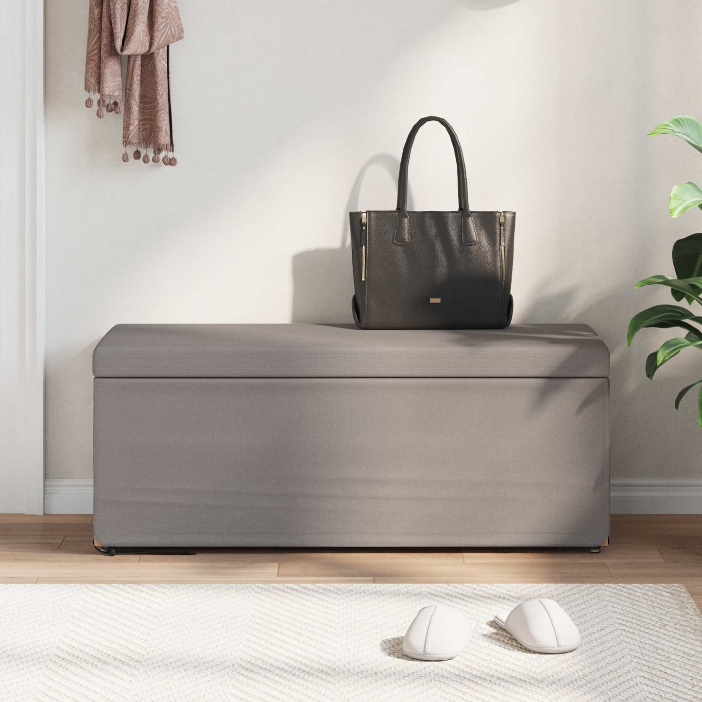 Kruk Taupe 101 x 41 x 40 cm Stof en Geëngineerd Hout is nu te koop bij PeponiXL, paradijselijk wonen!
