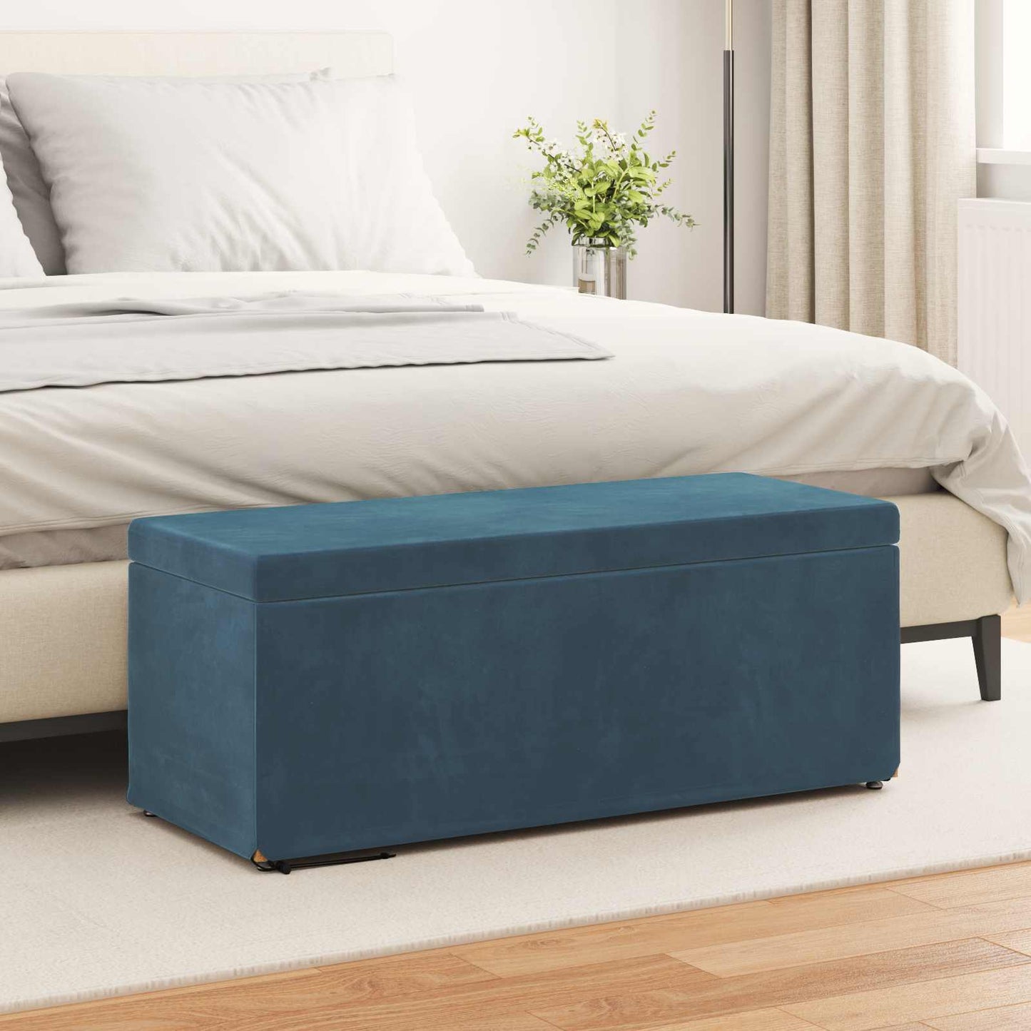 Kruk Blauw 101 x 41 x 40 cm Velvet en Gefabriceerd Hout is nu te koop bij PeponiXL, paradijselijk wonen!