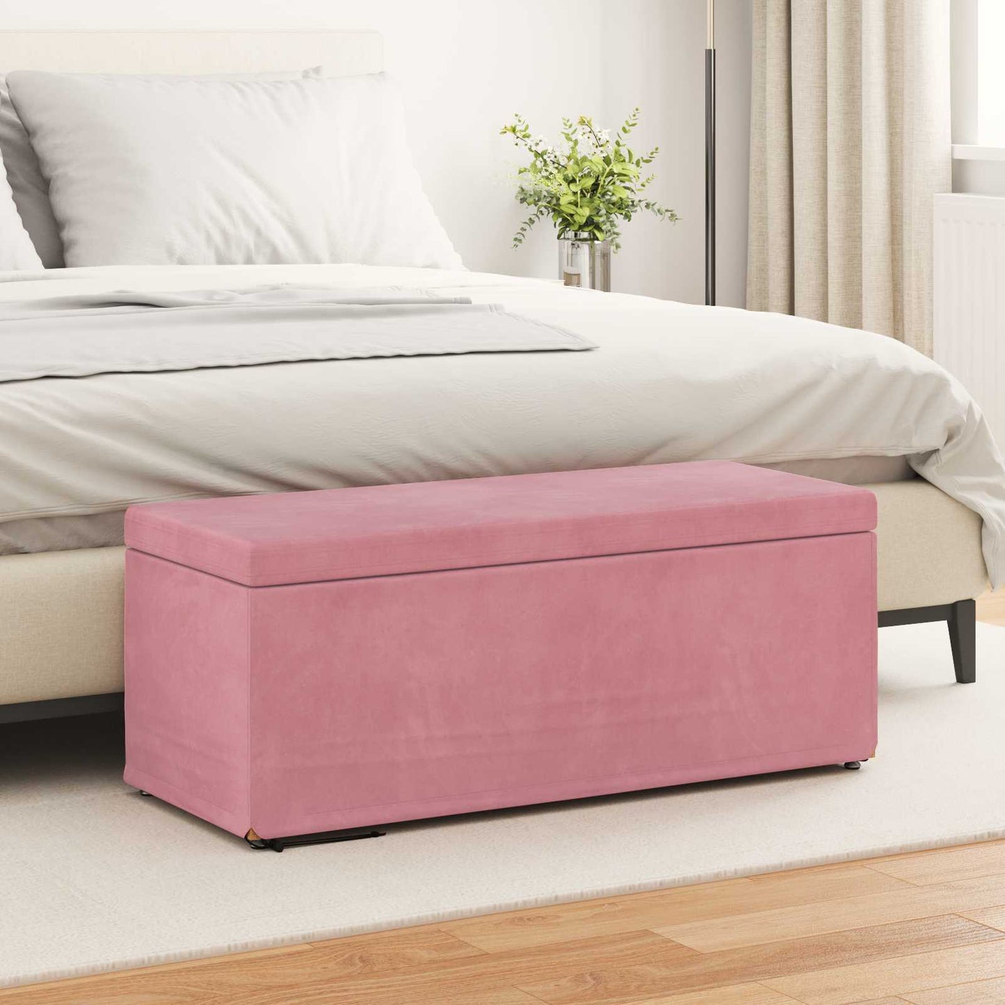 Kruk Roze 101 x 41 x 40 cm Velvet en Gefabriceerd Hout is nu te koop bij PeponiXL, paradijselijk wonen!