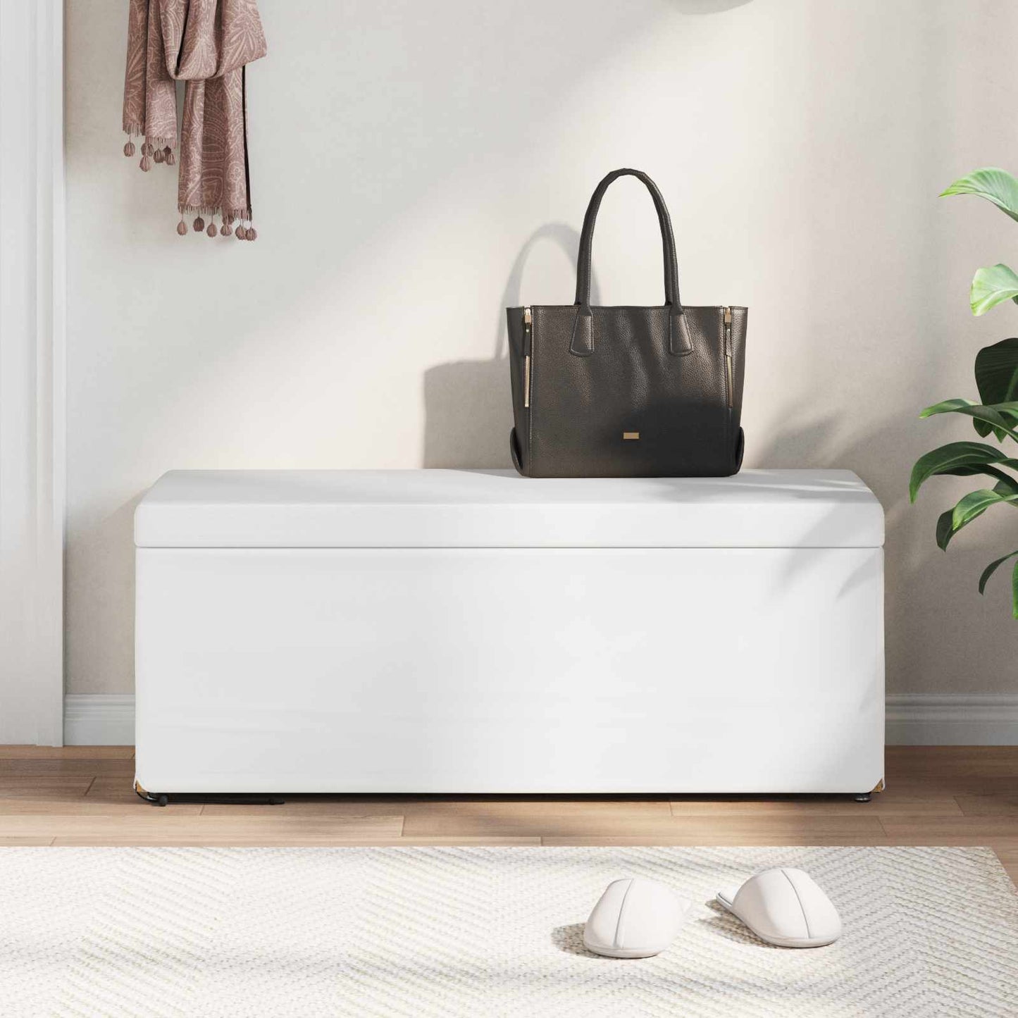 Kruk Wit 101 x 41 x 40 cm Nepleer en Gefabriceerd Hout is nu te koop bij PeponiXL, paradijselijk wonen!