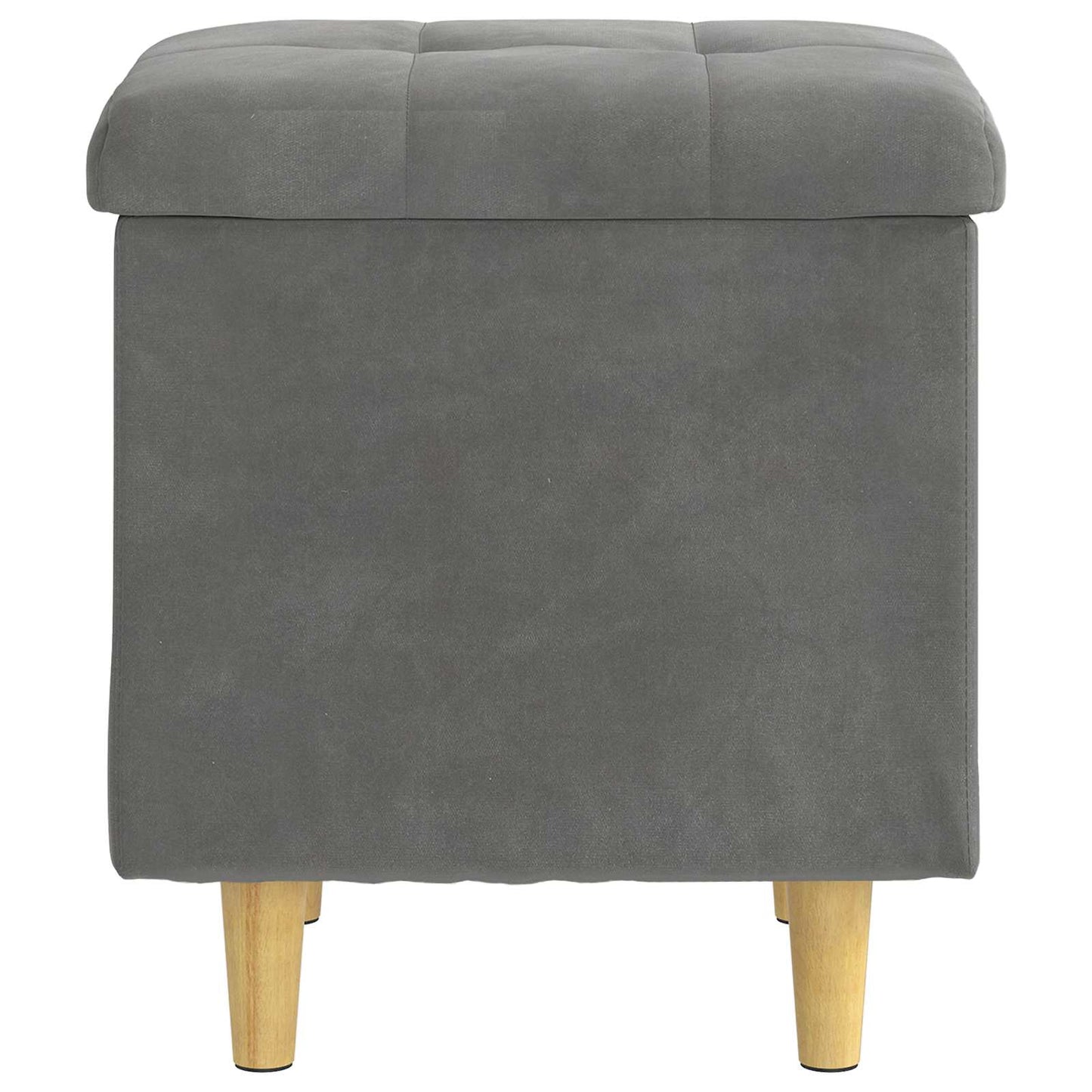 Opslagottoman met kussen Donkergrijs 40 x 40 x 45 cm Fluweel is nu te koop bij PeponiXL, paradijselijk wonen!