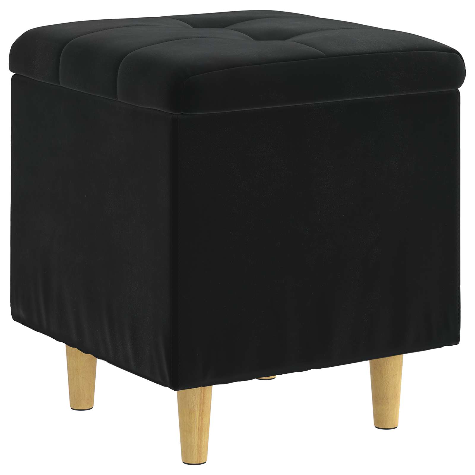 Opslagottoman met kussen Zwart 40 x 40 x 45 cm Fluweel is nu te koop bij PeponiXL, paradijselijk wonen!