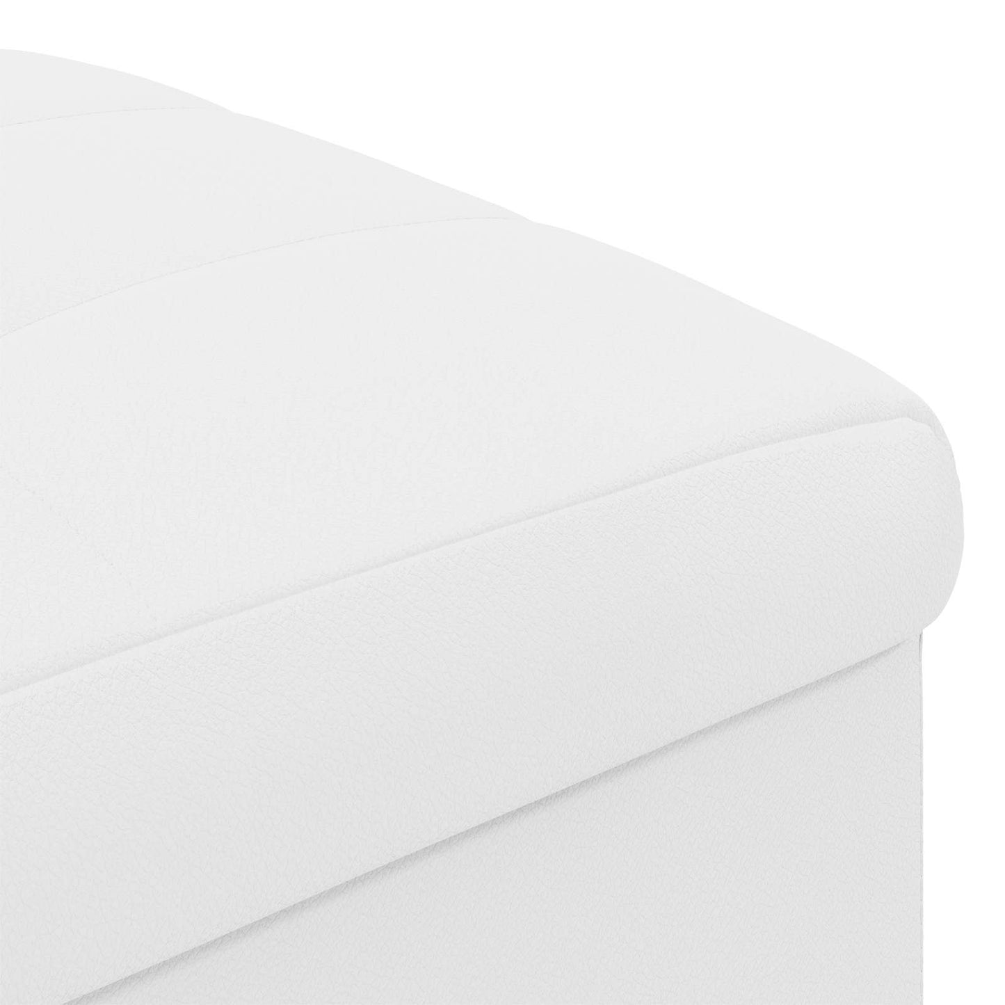 Opslagottoman met kussen Wit 40 x 40 x 45 cm Kunstleer is nu te koop bij PeponiXL, paradijselijk wonen!