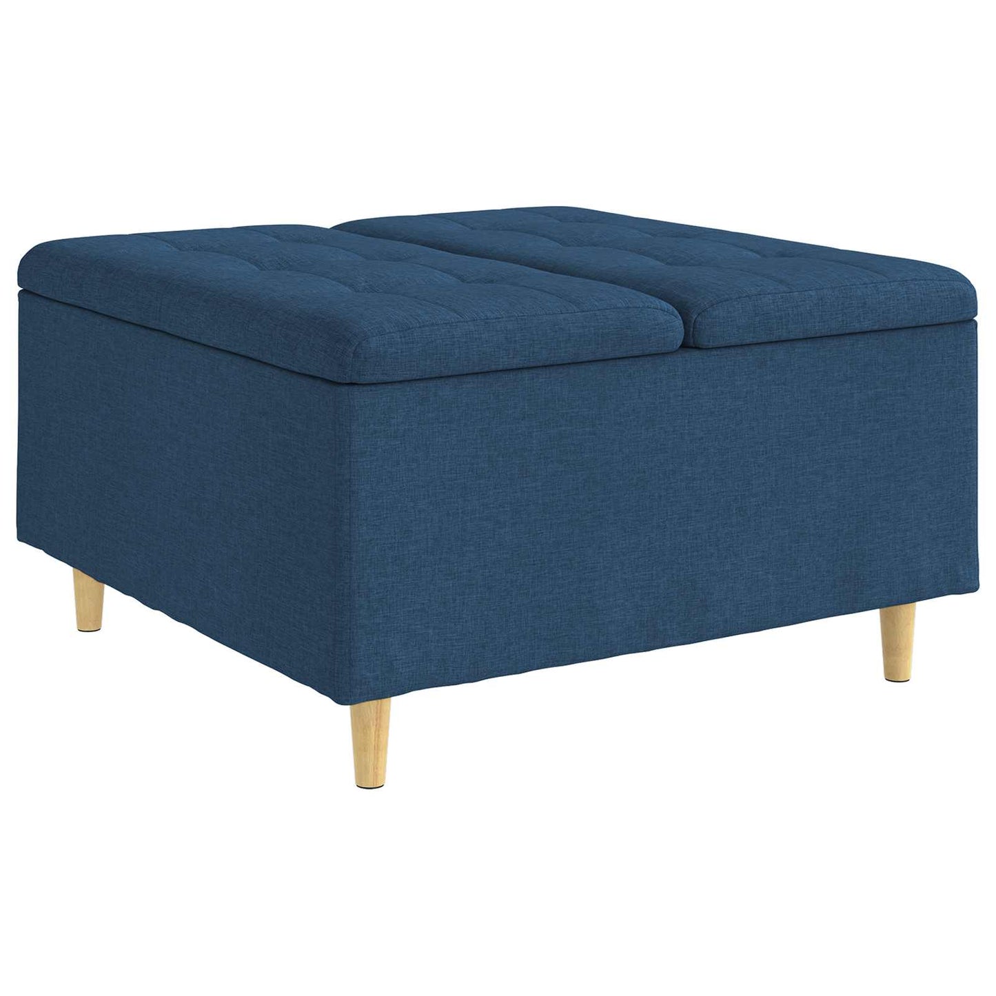 Opslagottoman met kussen Blauw 80 x 80 x 45 cm Stof is nu te koop bij PeponiXL, paradijselijk wonen!