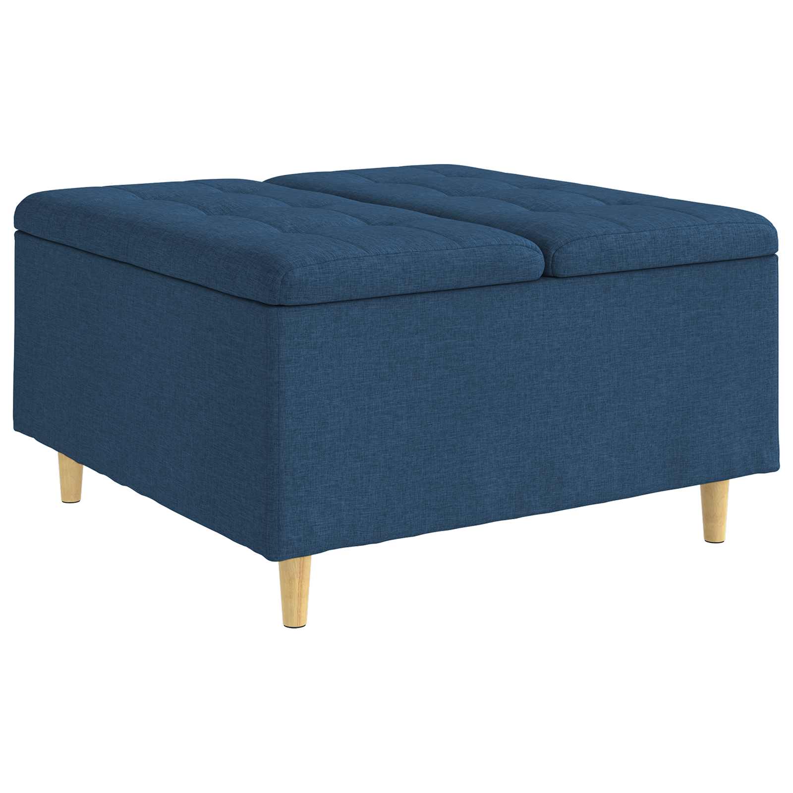 Opslagottoman met kussen Blauw 80 x 80 x 45 cm Stof is nu te koop bij PeponiXL, paradijselijk wonen!