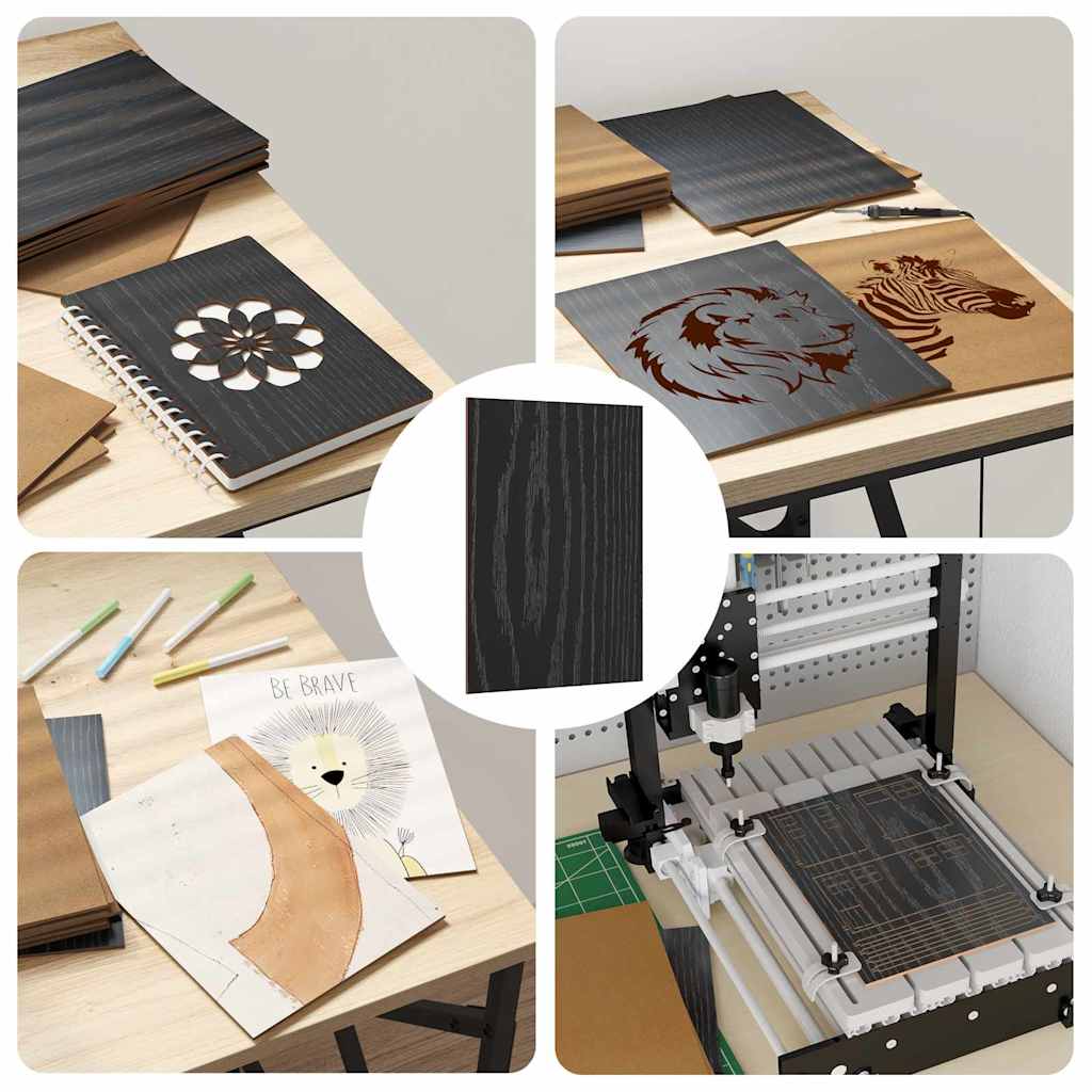 Decorpanelen 50 pcs Zwart Eiken 15 x 21 x 0.27 cm Bewerkt hout is nu te koop bij PeponiXL, paradijselijk wonen!