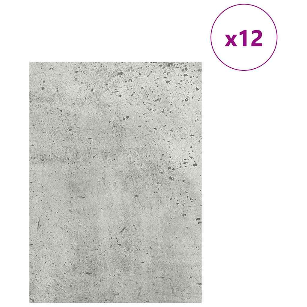 Decorpanelen 12 pcs Beton Grijs 15 x 21 x 0.27 cm Bewerkt hout is nu te koop bij PeponiXL, paradijselijk wonen!