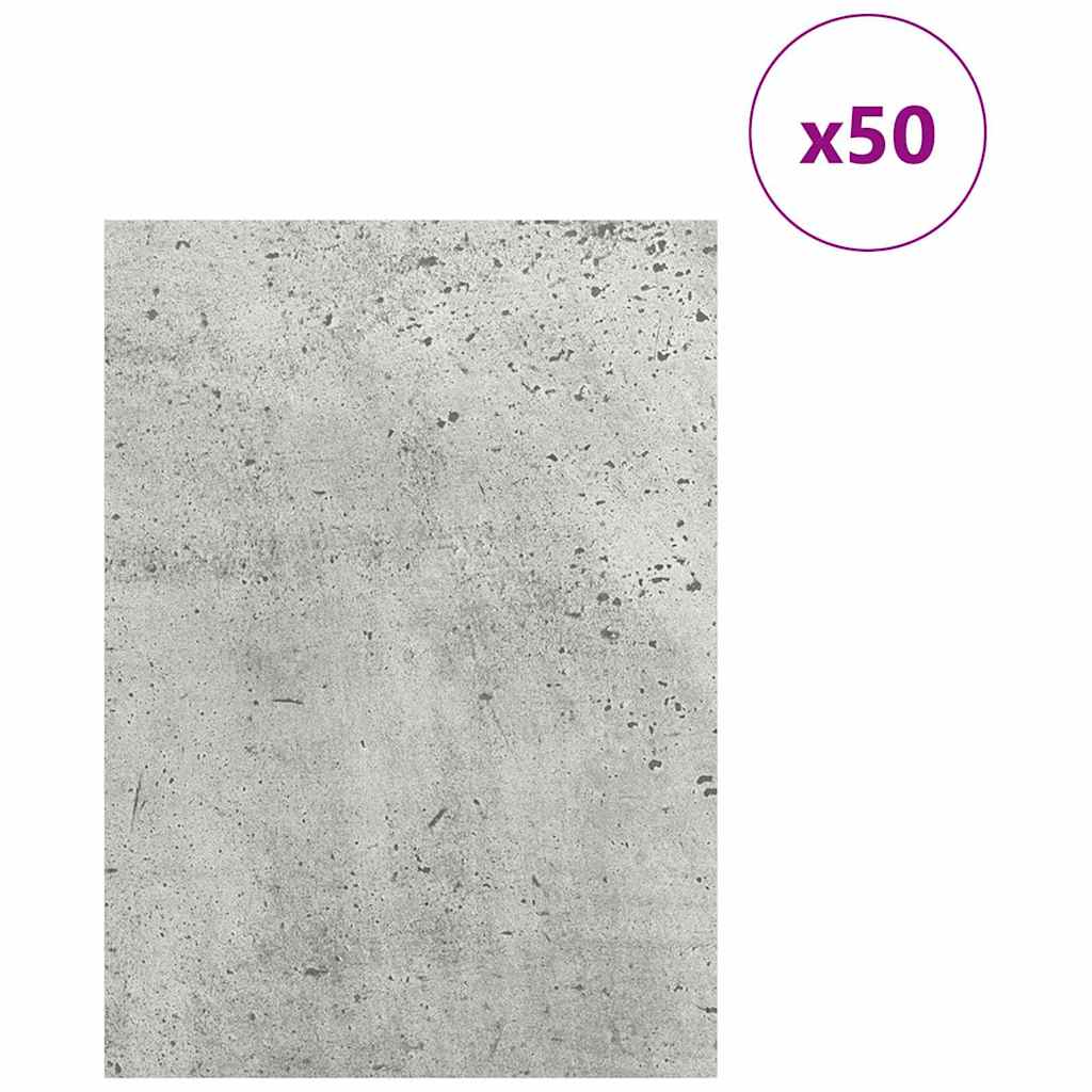 Decorpanelen 50 pcs Beton Grijs 15 x 21 x 0.27 cm Bewerkt hout is nu te koop bij PeponiXL, paradijselijk wonen!