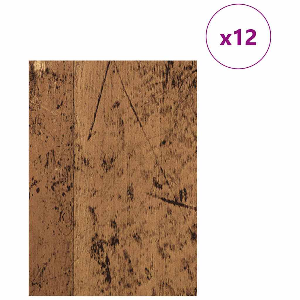 Decorpanelen 12 pcs Oudhout 15 x 21 x 0.27 cm Bewerkt hout is nu te koop bij PeponiXL, paradijselijk wonen!
