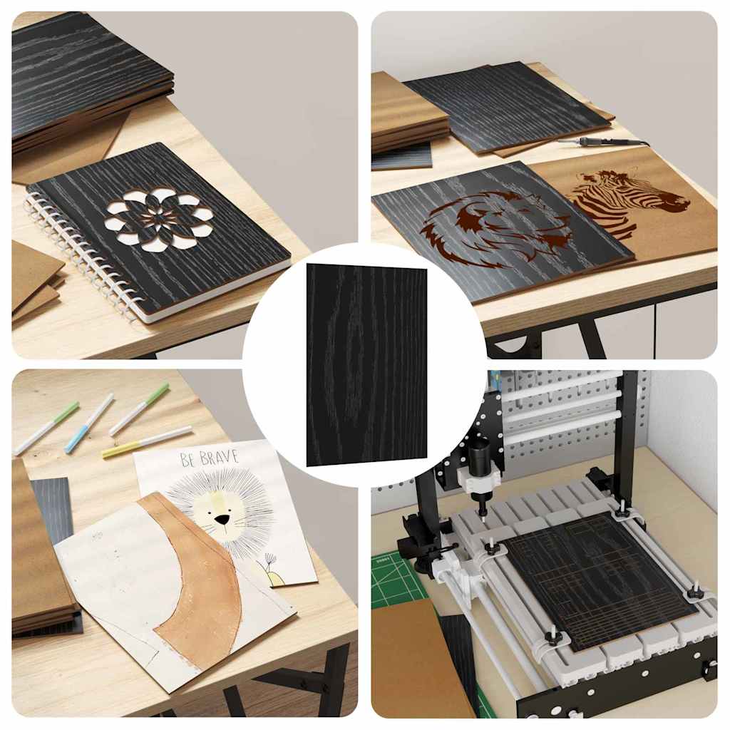 Decorpanelen 12 pcs Zwart Eiken 21 x 30 x 0,27 cm Bewerkt hout is nu te koop bij PeponiXL, paradijselijk wonen!