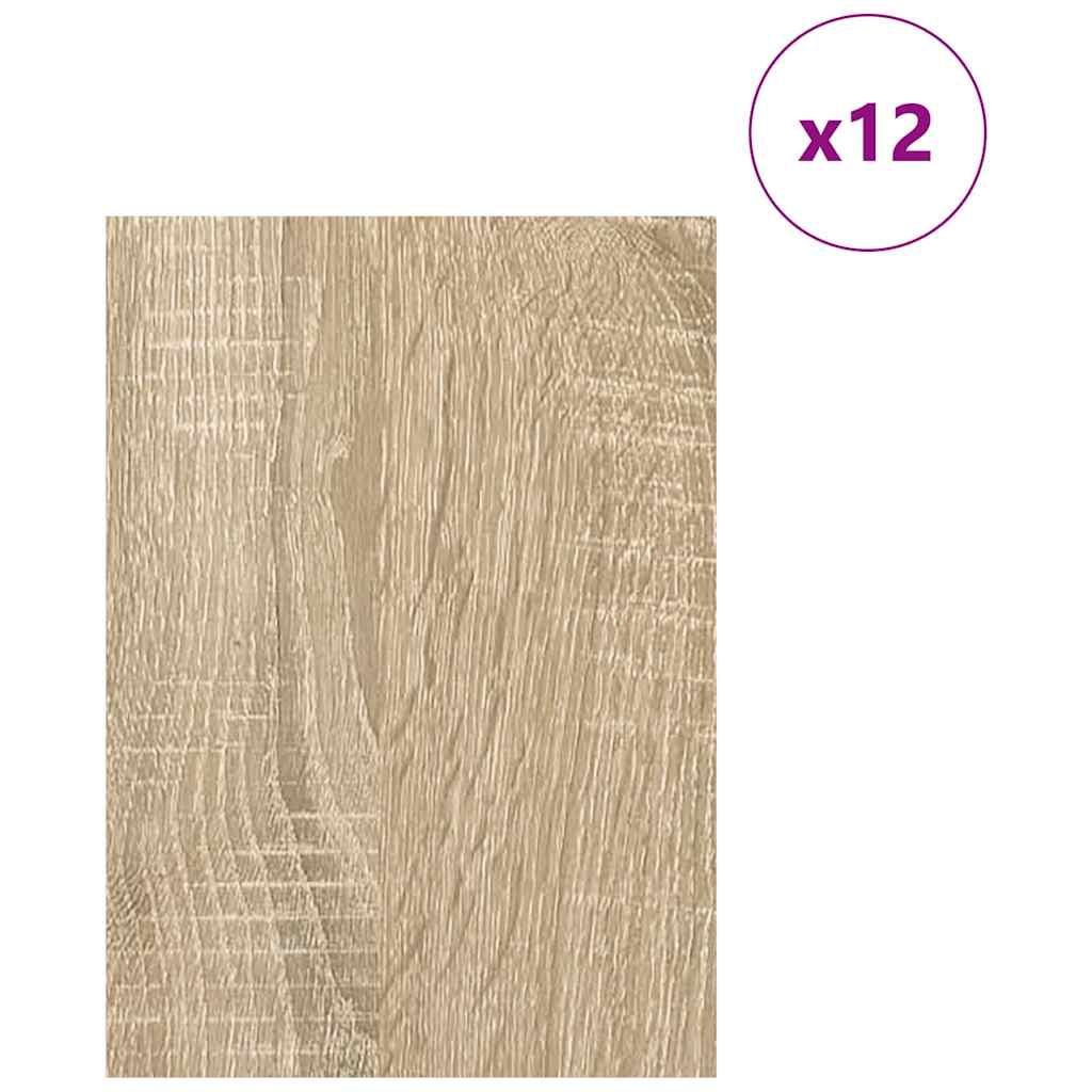 Decorpanelen 12 pcs Sonoma Eiken 21 x 30 x 0,27 cm Bewerkt hout is nu te koop bij PeponiXL, paradijselijk wonen!