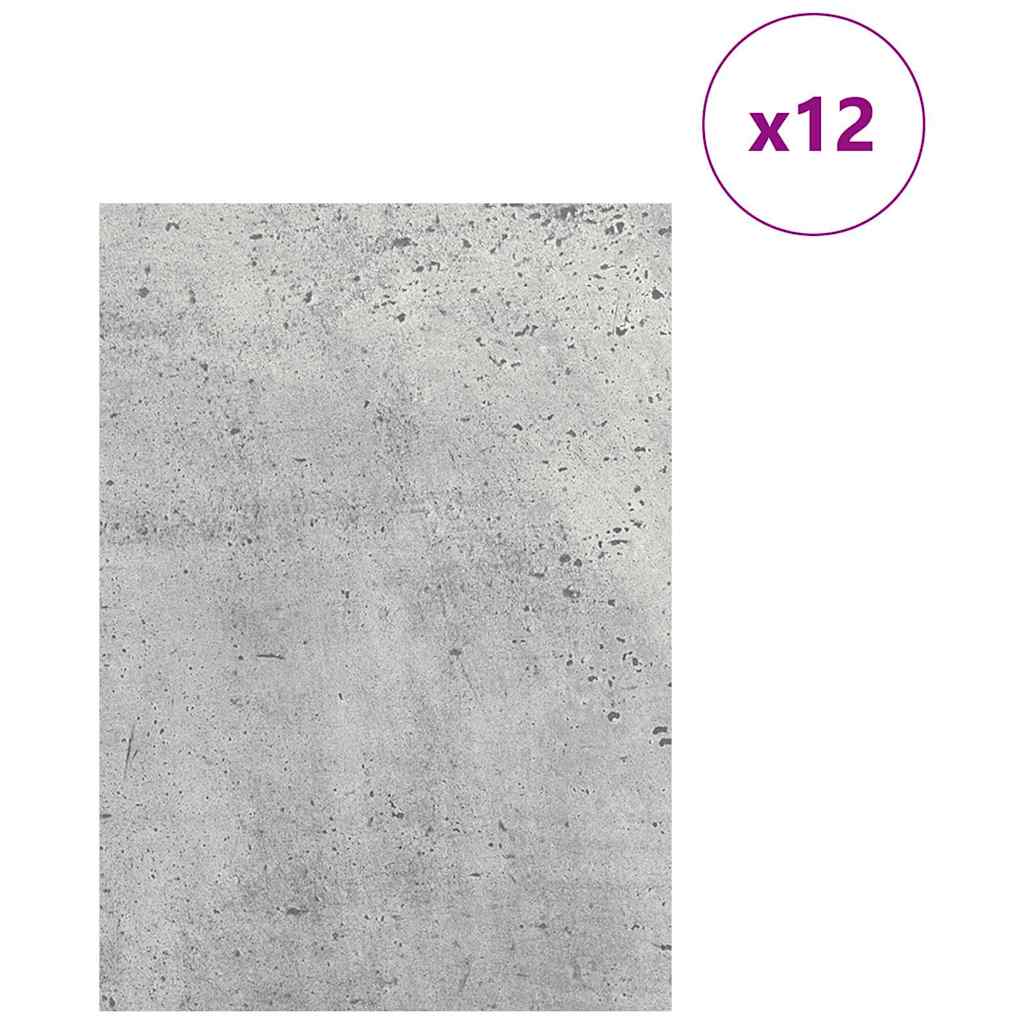 Decorpanelen 12 pcs Beton Grijs 21 x 30 x 0,27 cm Bewerkt hout is nu te koop bij PeponiXL, paradijselijk wonen!
