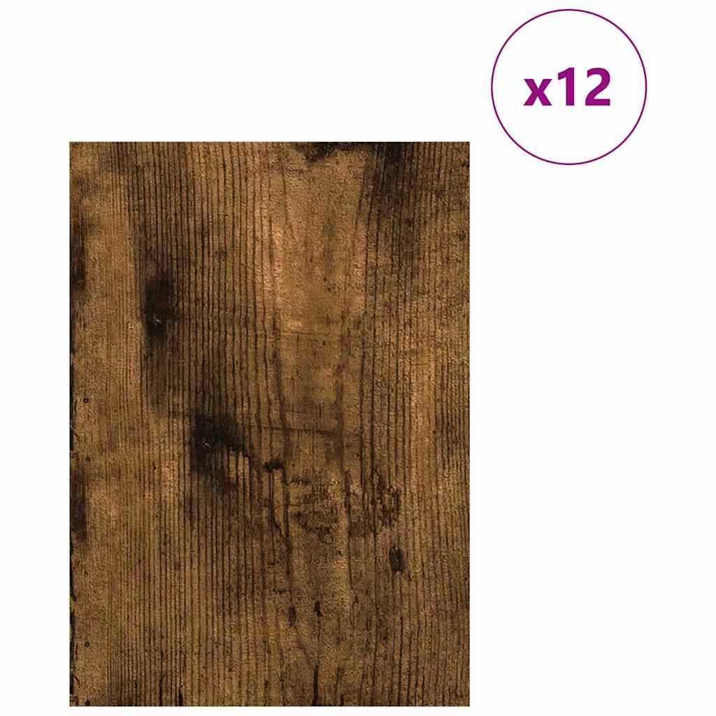 Decorpanelen 12 st Gerookt eiken 21 x 30 x 0,27 cm Bewerkt hout