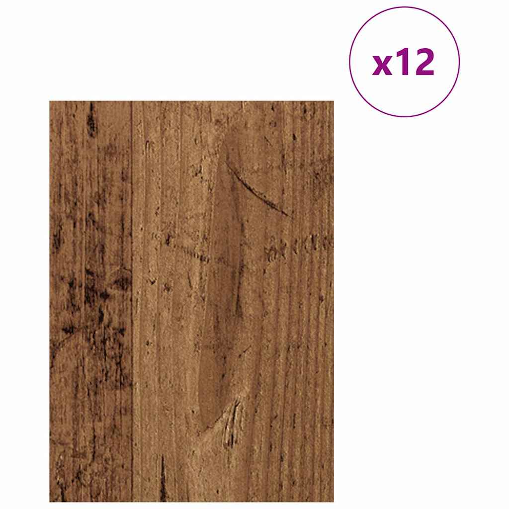 Decorpanelen 12 pcs Oudhout 21 x 30 x 0,27 cm Bewerkt hout is nu te koop bij PeponiXL, paradijselijk wonen!
