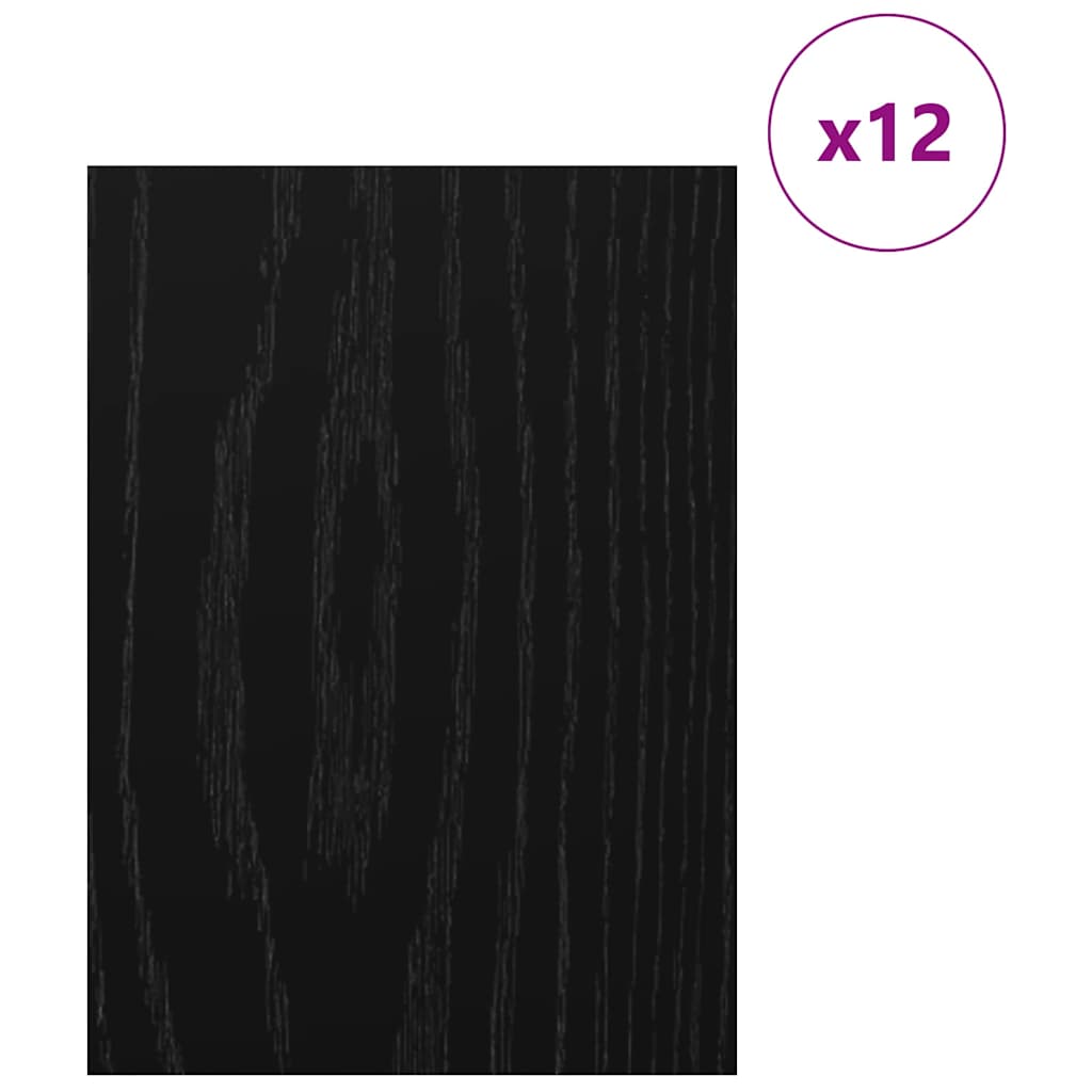 Decorpanelen 12 pcs Zwart Eiken 30 x 42 x 0.27 cm Bewerkt hout is nu te koop bij PeponiXL, paradijselijk wonen!