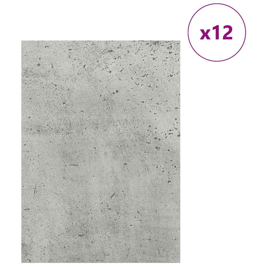Decorpanelen 12 pcs Beton Grijs 30 x 42 x 0.27 cm Bewerkt hout is nu te koop bij PeponiXL, paradijselijk wonen!