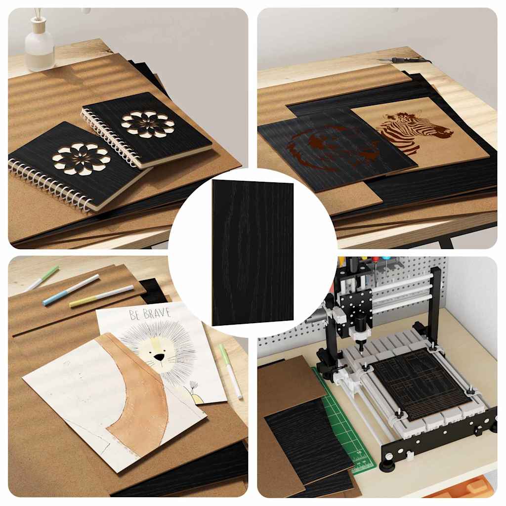 Decorpanelen 12 pcs Zwart Eiken 40 x 60 x 0.27 cm Bewerkt hout is nu te koop bij PeponiXL, paradijselijk wonen!