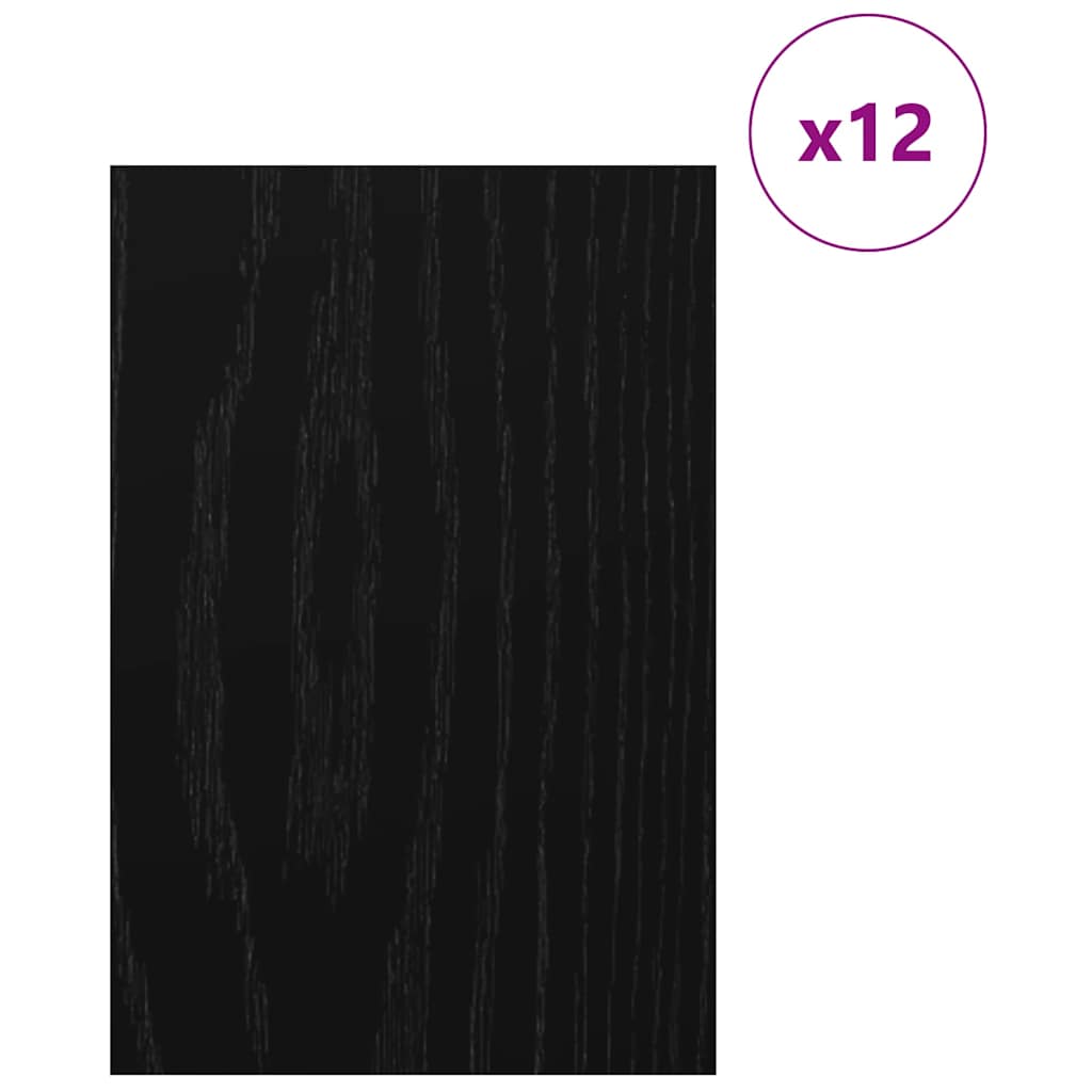 Decorpanelen 12 pcs Zwart Eiken 40 x 60 x 0.27 cm Bewerkt hout is nu te koop bij PeponiXL, paradijselijk wonen!