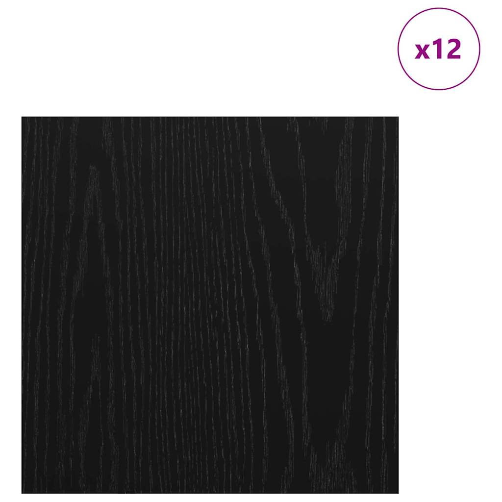Decorpanelen 12 pcs Zwart Eiken 30 x 30 x 0,27 cm Bewerkt hout is nu te koop bij PeponiXL, paradijselijk wonen!