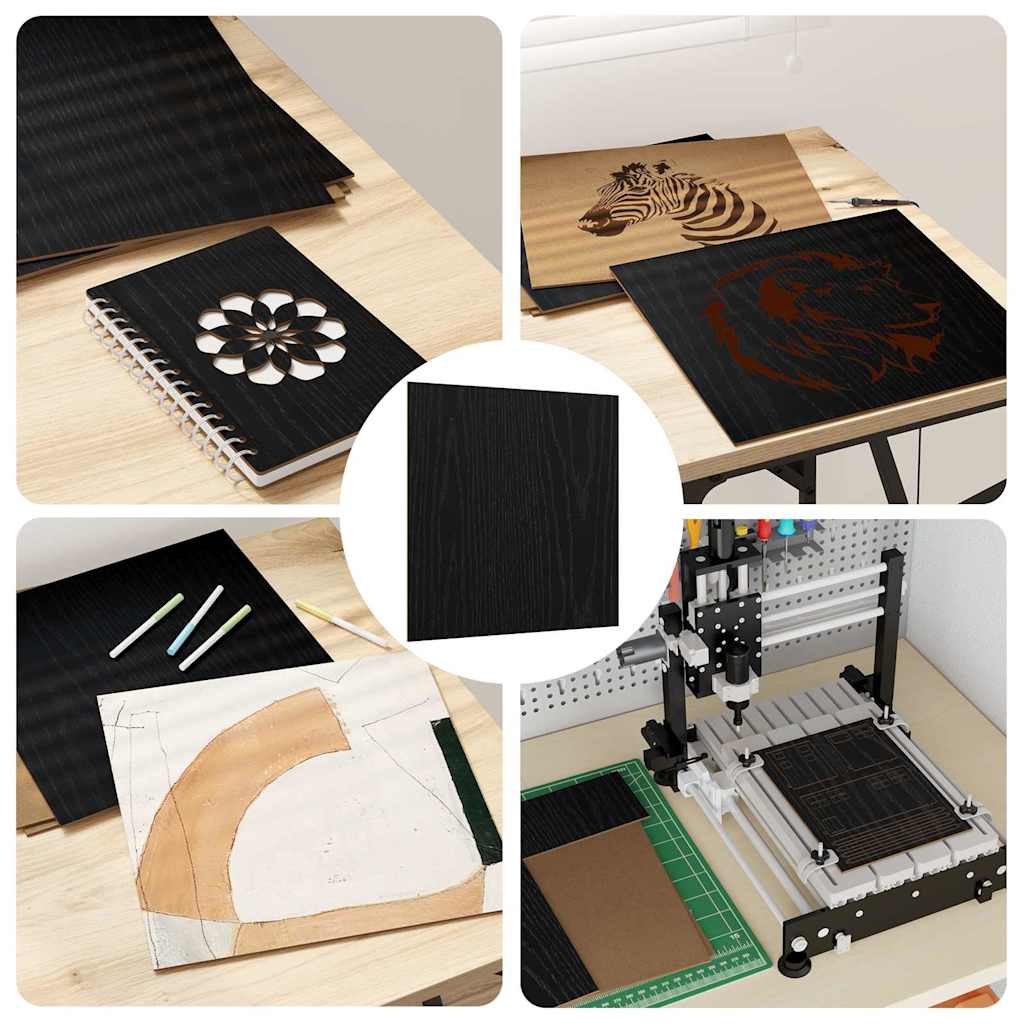 Decorpanelen 50 pcs Zwart Eiken 30 x 30 x 0,27 cm Bewerkt hout is nu te koop bij PeponiXL, paradijselijk wonen!