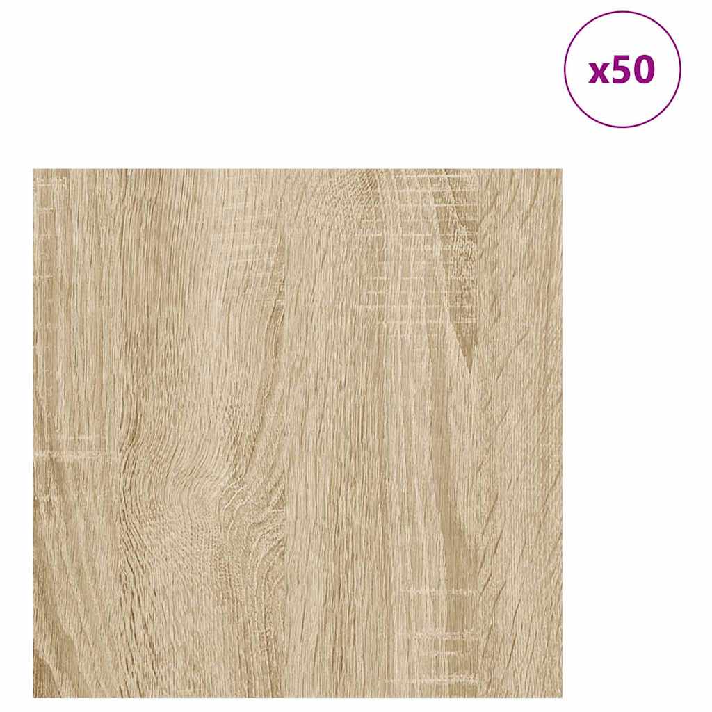 Decorpanelen 50 pcs Sonoma Eiken 30 x 30 x 0,27 cm Bewerkt hout is nu te koop bij PeponiXL, paradijselijk wonen!