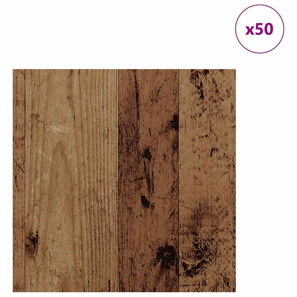 Decorpanelen 50 pcs Oudhout 30 x 30 x 0,27 cm Bewerkt hout is nu te koop bij PeponiXL, paradijselijk wonen!