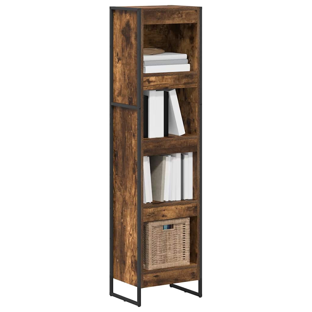Boekenkast Rook Eik 80 x 30 x 155 cm Bewerkt hout is nu te koop bij PeponiXL, paradijselijk wonen!