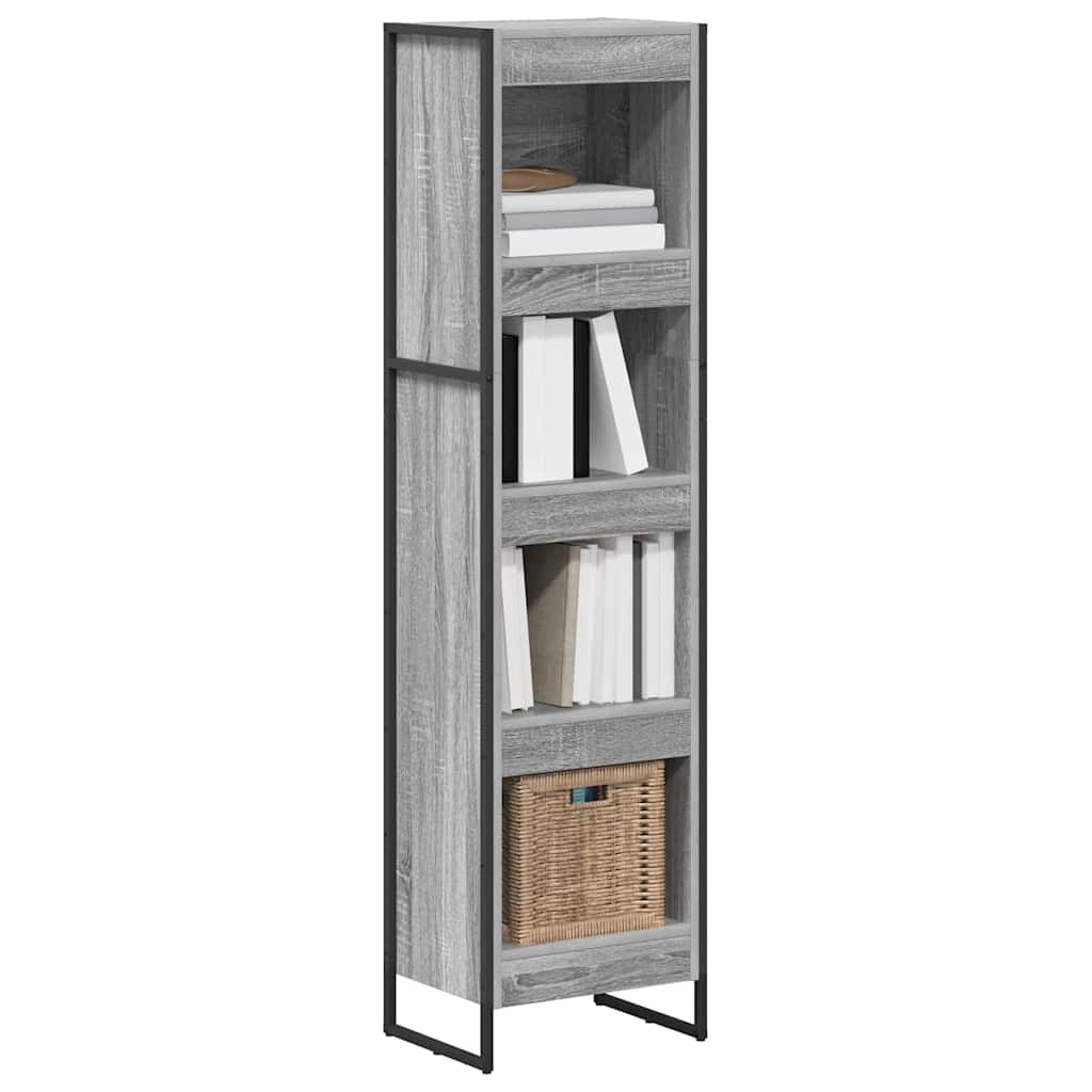 Boekenkast Grijs Sonoma 80 x 30 x 155 cm Bewerkt hout is nu te koop bij PeponiXL, paradijselijk wonen!