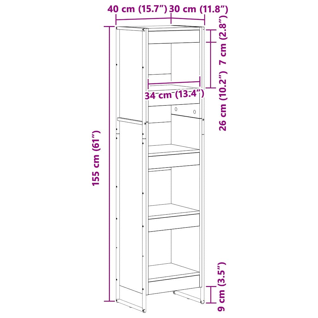 Boekenkast Ambachtelijk eiken 80 x 30 x 155 cm Bewerkt hout is nu te koop bij PeponiXL, paradijselijk wonen!